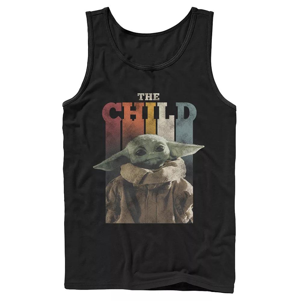 Men's Star Wars The Mandalorian The Child Colorful Letters Tank Top, Size: Large, Black Product Image