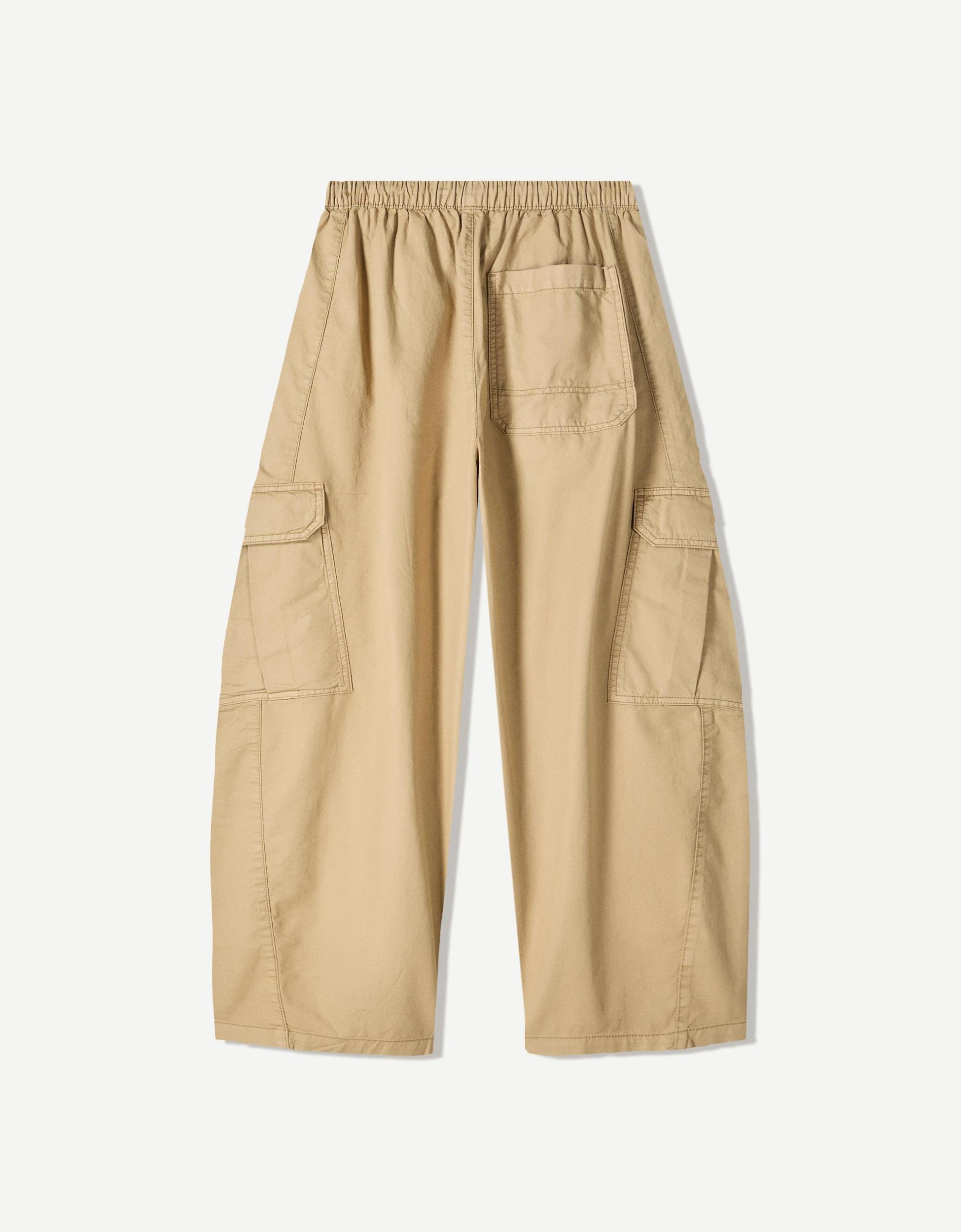 Barrel cotton cargo pants Product Image