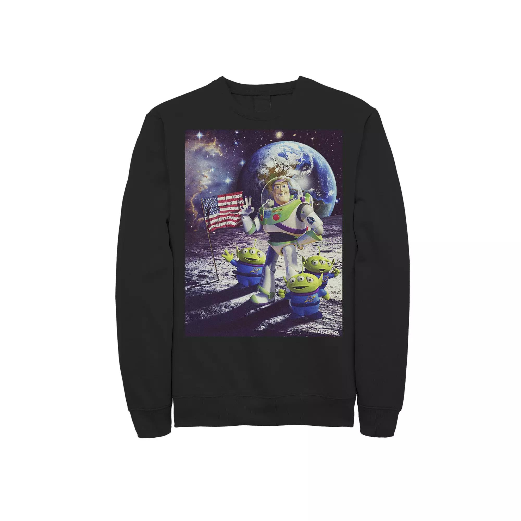 Disney / Pixar's Toy Story Buzz Lightyear and Aliens Men's On The Moon Photo Sweatshirt,  Product Image