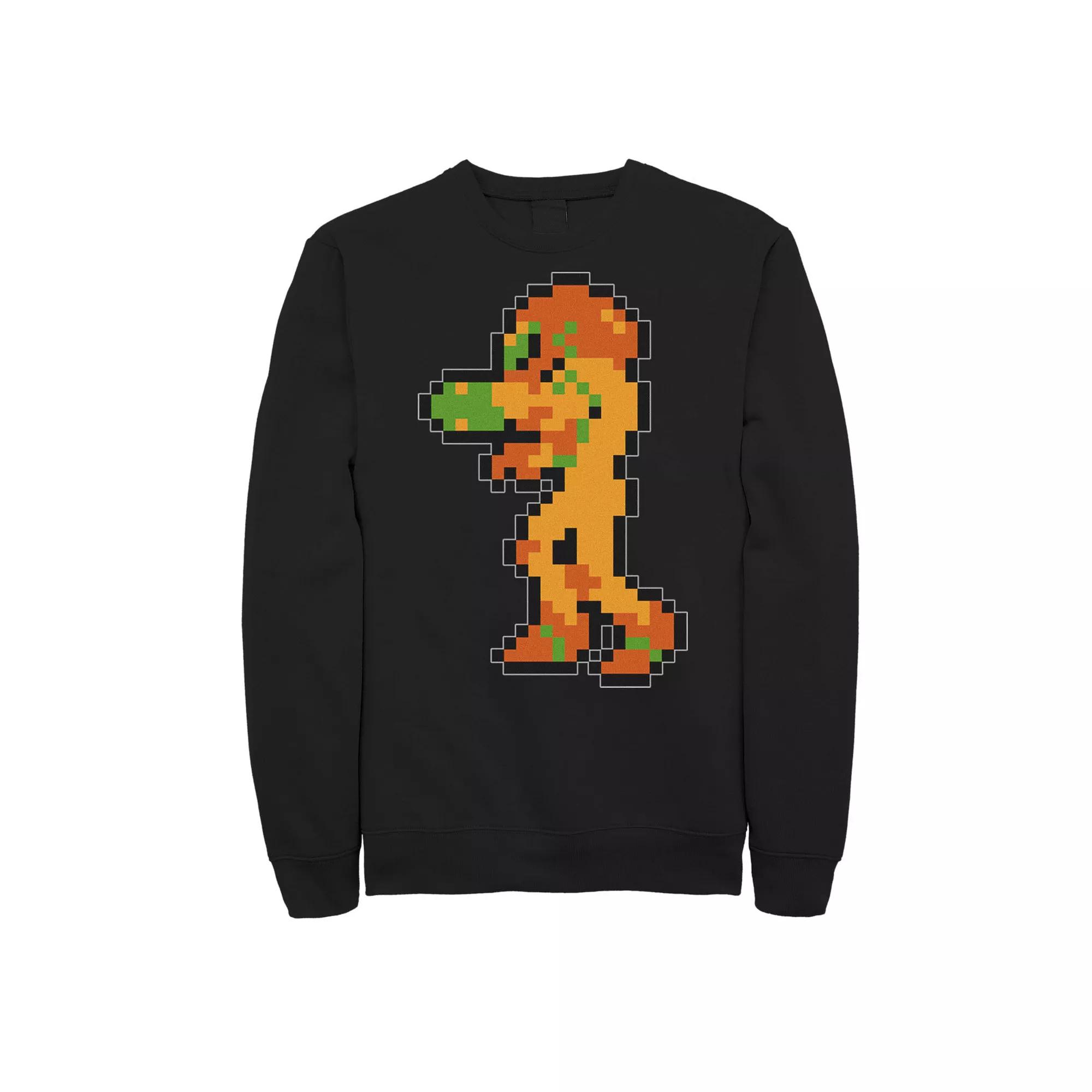 Men's Nintendo Samus Suit Colorful Pixelated Sweatshirt,  Product Image