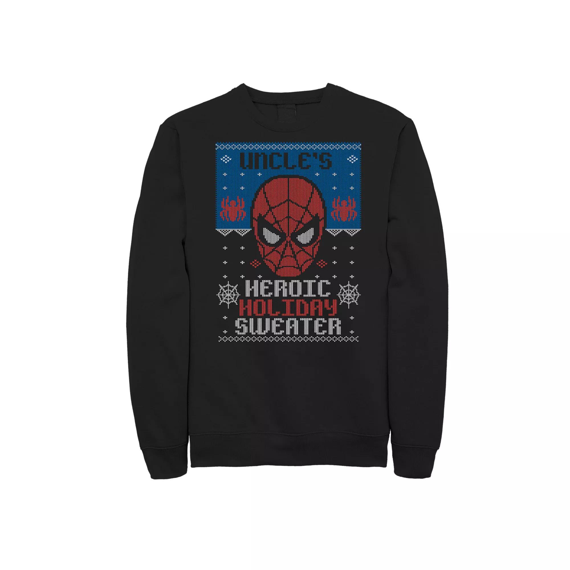Mens Marvel Spider-Man Uncles Heroic Holiday Christmas Sweatshirt Product Image