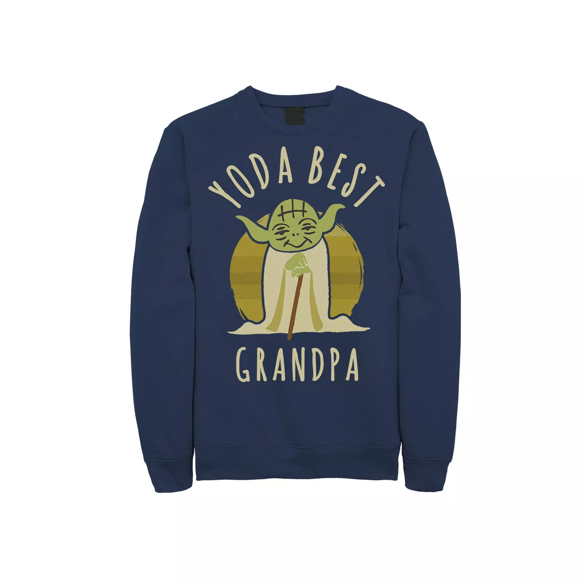 Men's Star Wars Yoda Best Grandpa Cartoon Yoda Sweatshirt,  Product Image