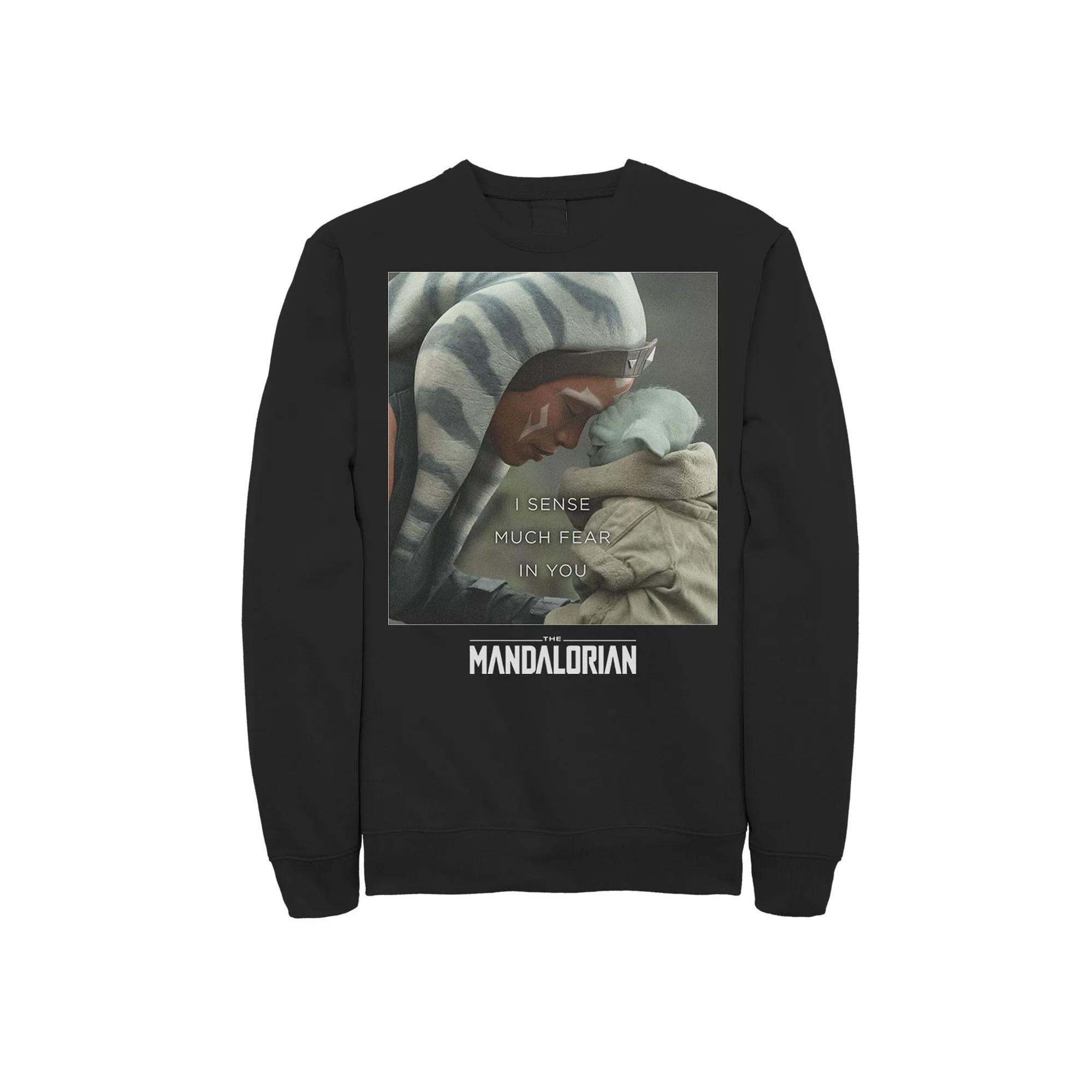 Men's Star Wars The Mandalorian Ahsoka Tano And The Child Poster Sweatshirt, Size: Large, Black Product Image