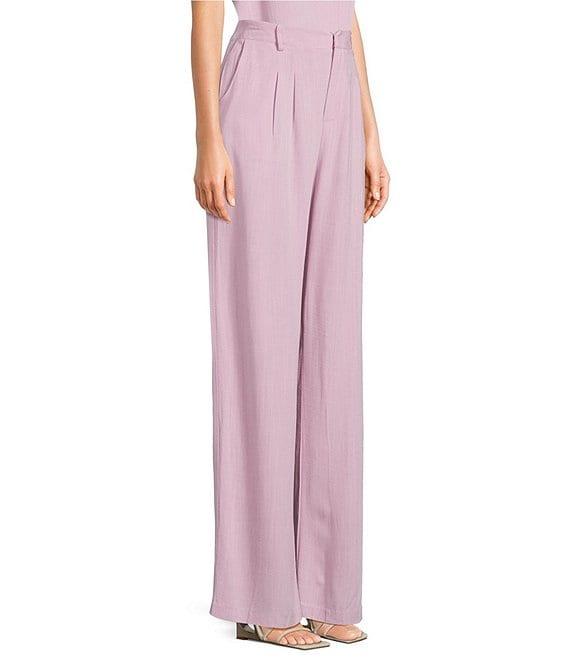 Sadie & Sage Linen Full Length Pleated Coordinating Trousers Product Image
