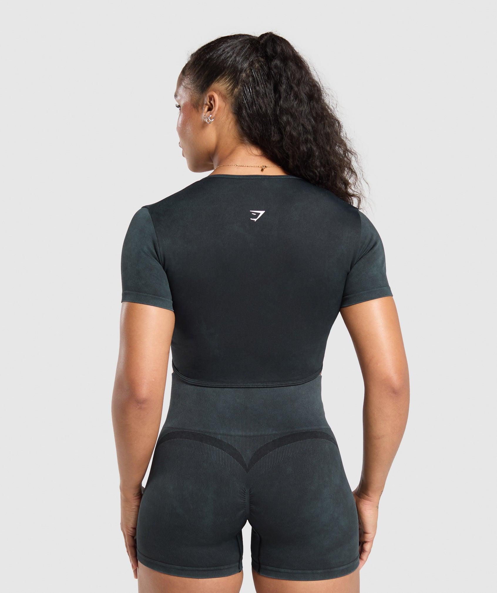 Gymshark Gains Seamless Crop Top - Black Female Product Image