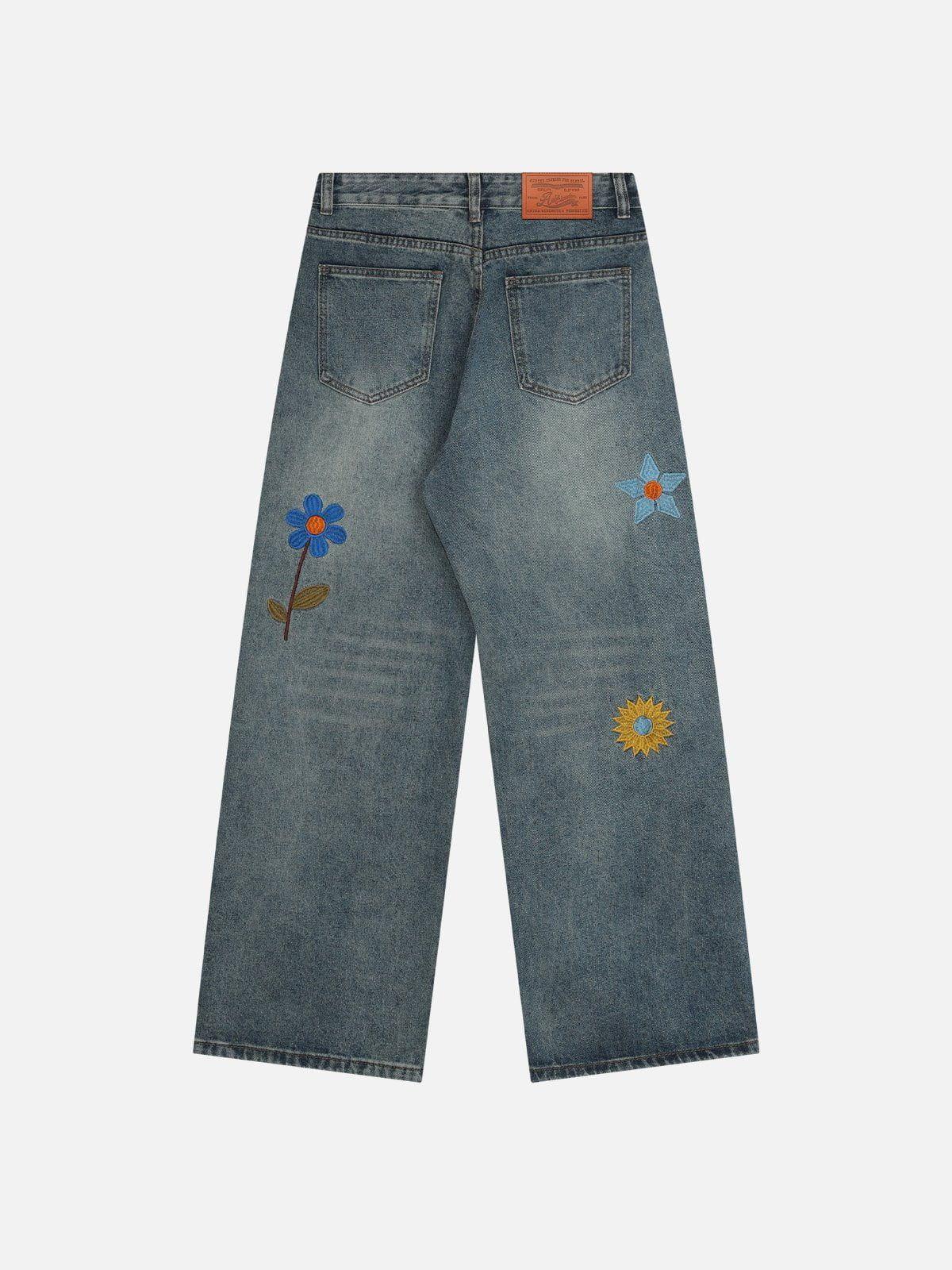 Aelfric Eden Floral Embroidery Jeans Product Image