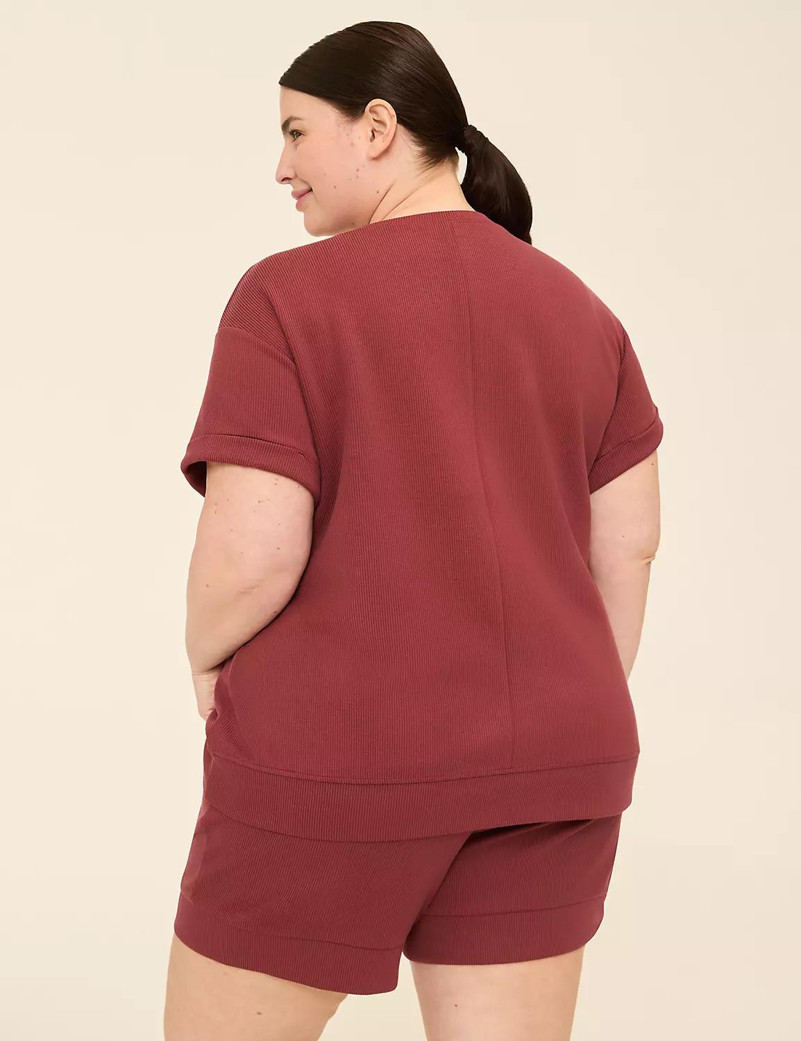 LIVI Ribbed Journey Short-Sleeve Sweatshirt Product Image