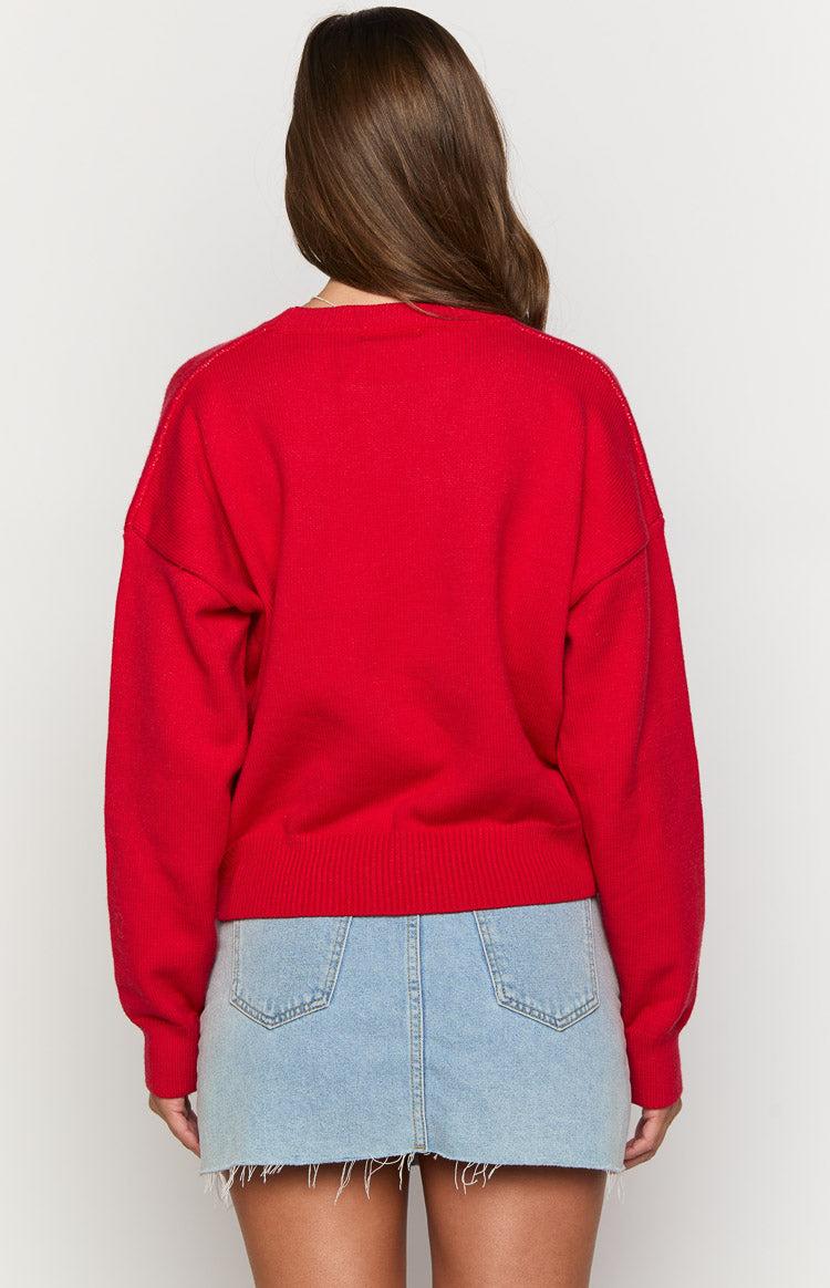 Zami Red Bow Sweater Product Image