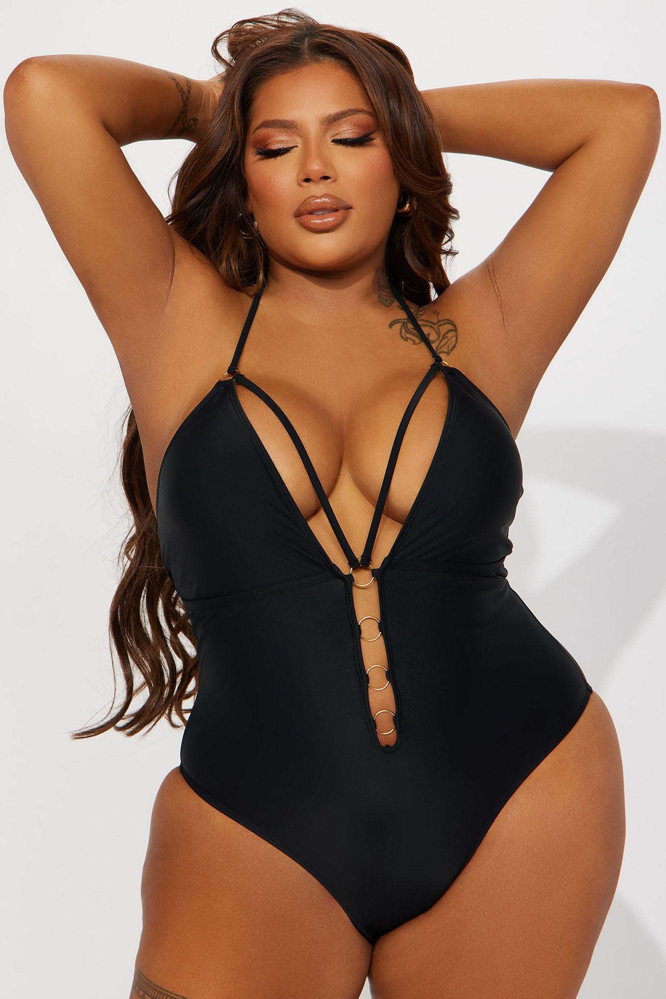 Tiana Halter 1 Piece Swimsuit - Black Product Image