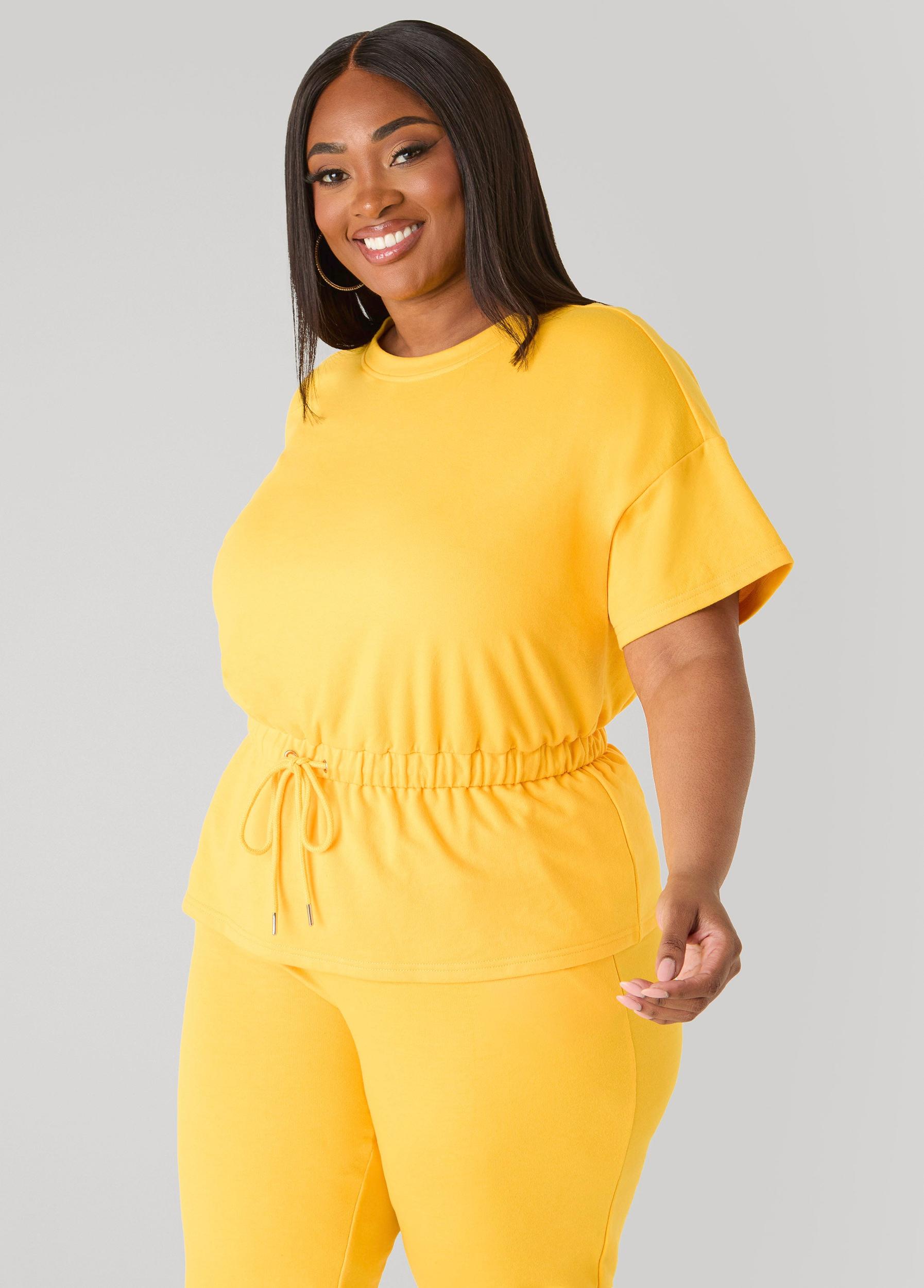 Drawstring Peplum Sweatshirt Product Image