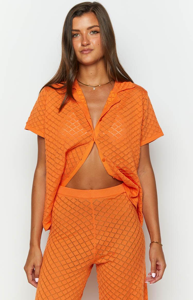 Zaida Orange Knit Top Product Image
