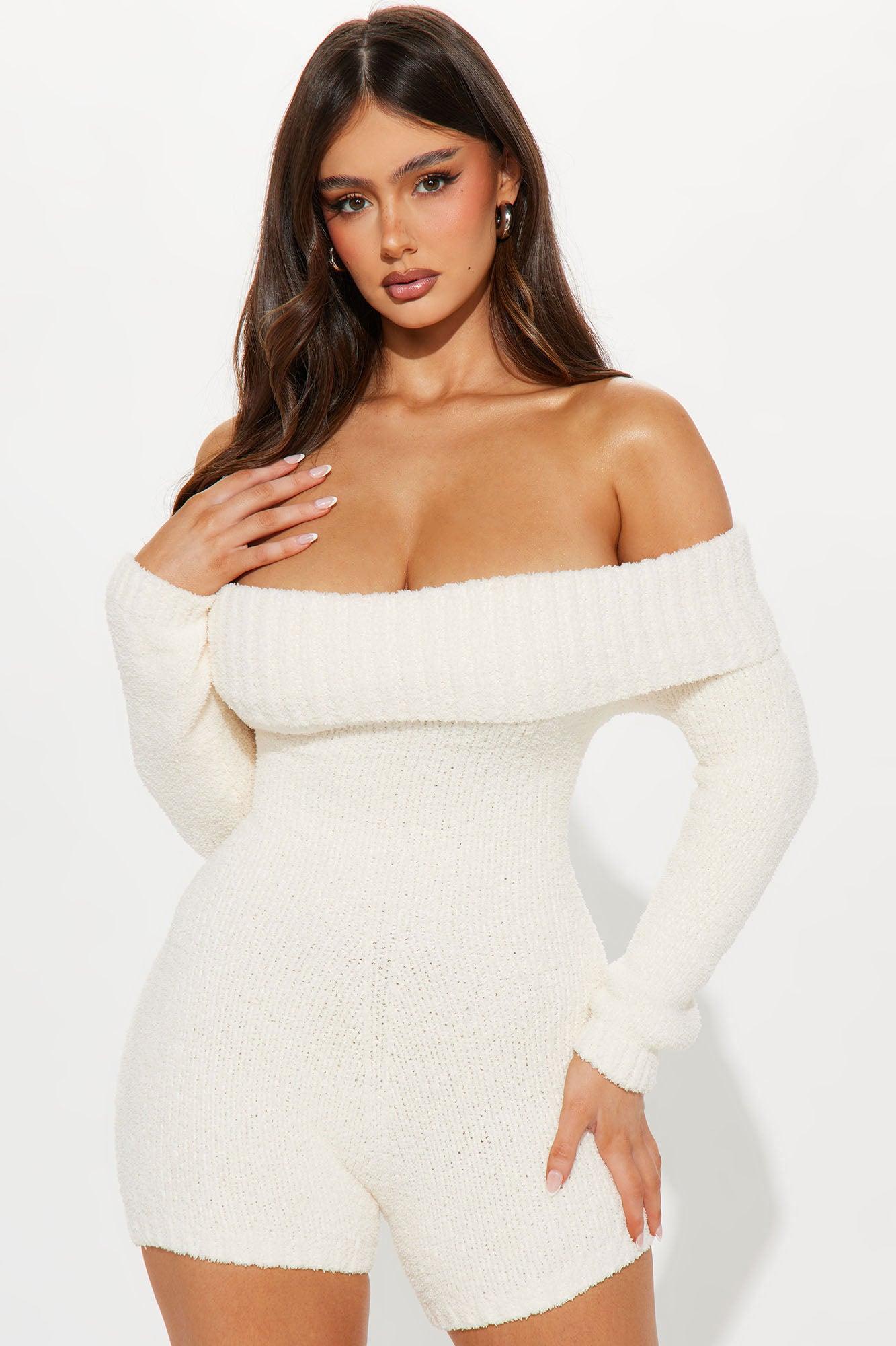 Time Well Spent Cozy Romper - Ivory Product Image