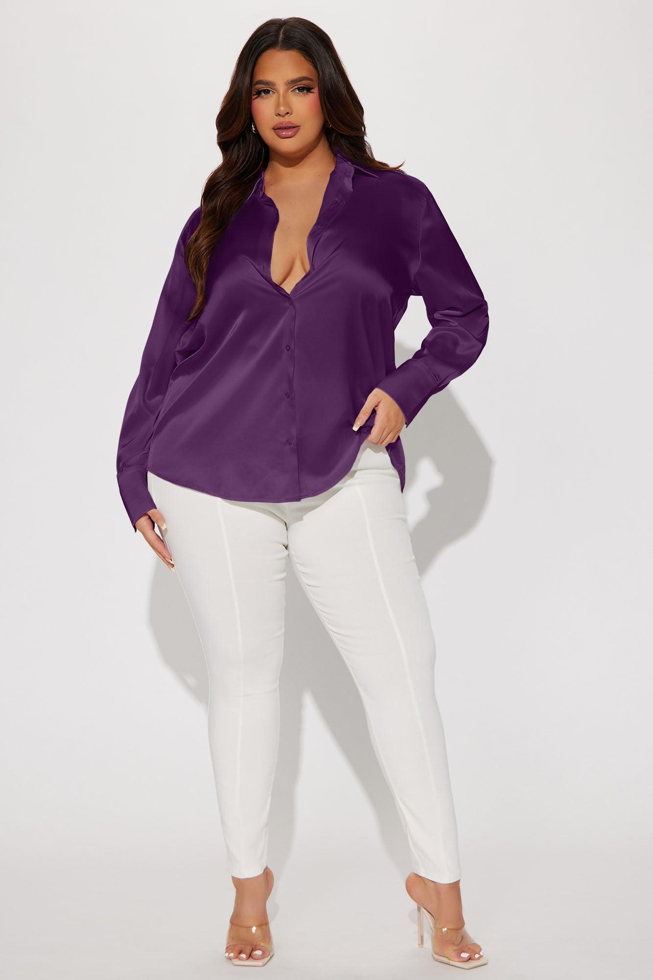 Feelin' Popular Satin Shirt - Burgundy Female Product Image