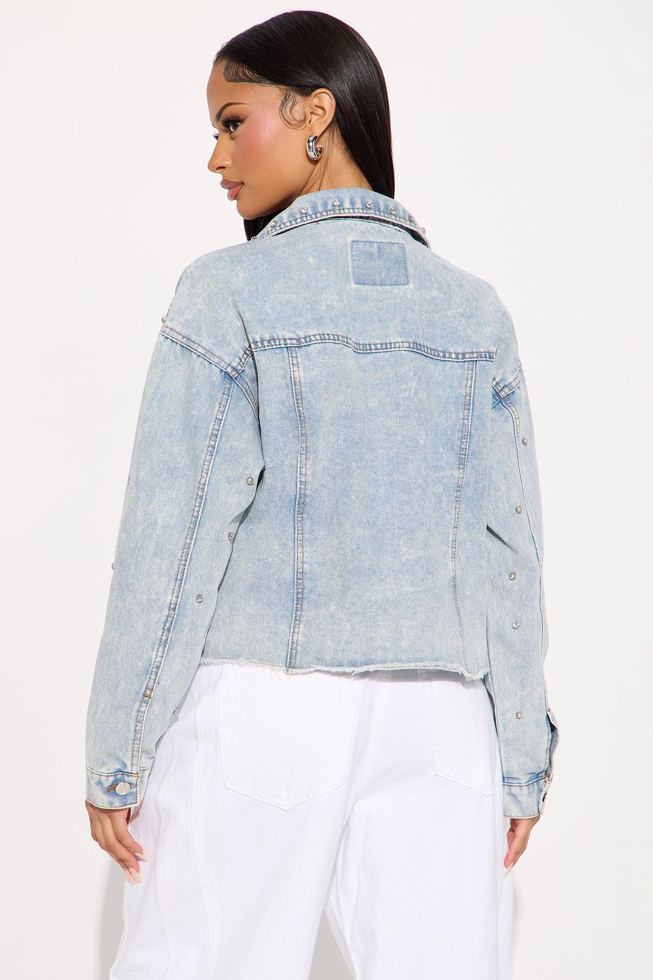 Glitz And Glam Denim Jacket - Light Wash Female Product Image