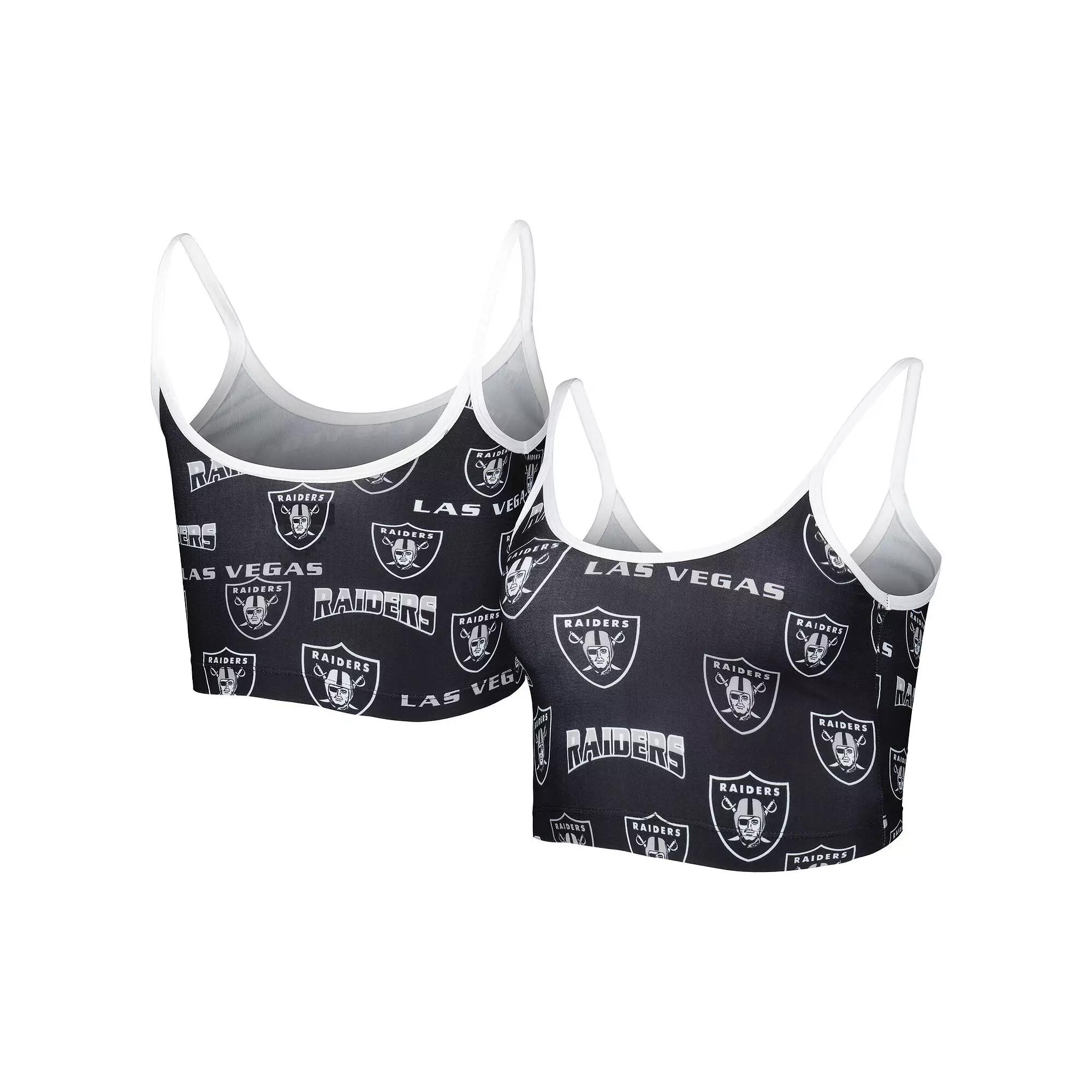 Women's Concepts Sport  Black Las Vegas Raiders Breakthrough Allover Knit Lounge Bralette, Size: Small, Lvr Black Product Image