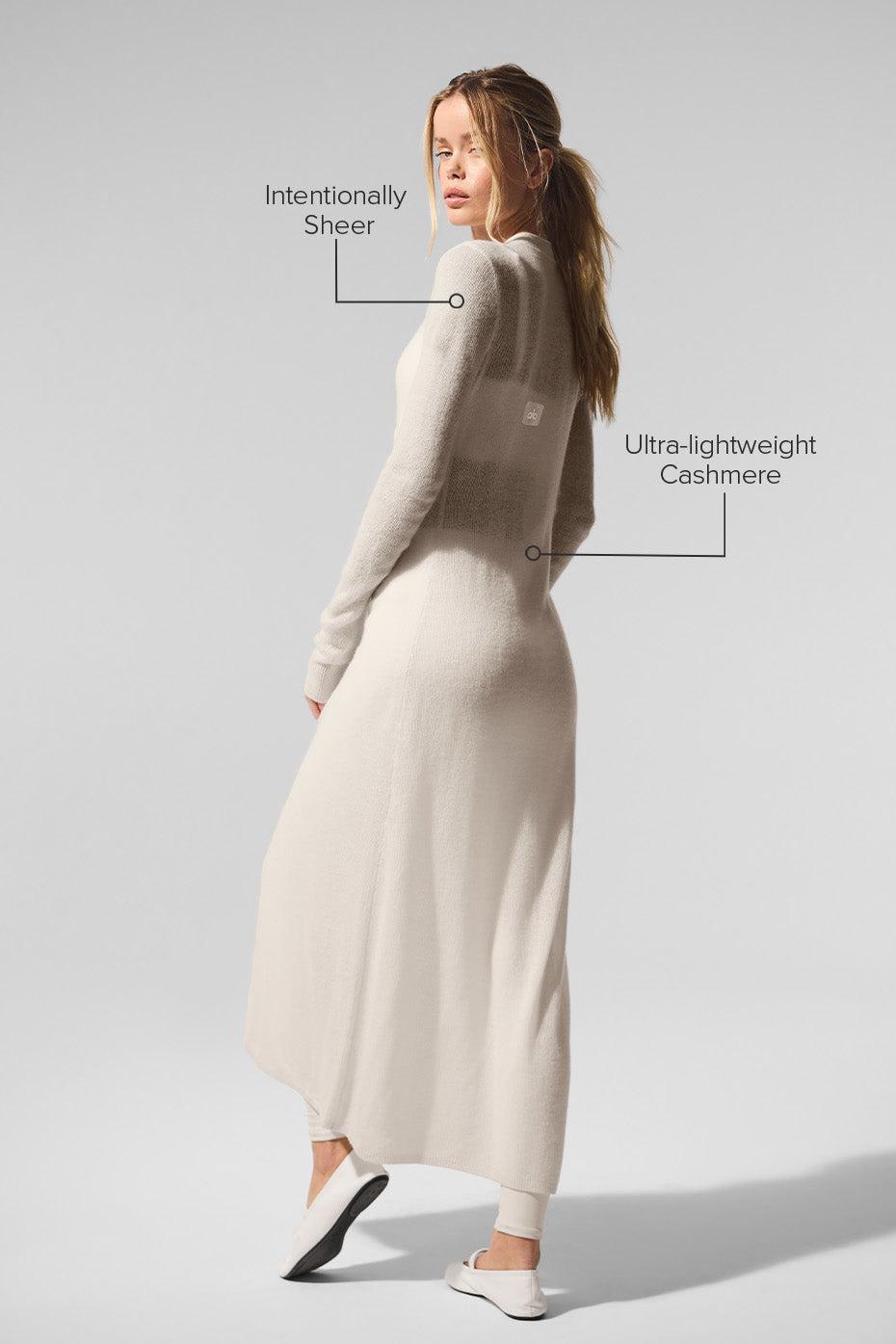 Sheer Cashmere Long Cardigan - Ivory Product Image