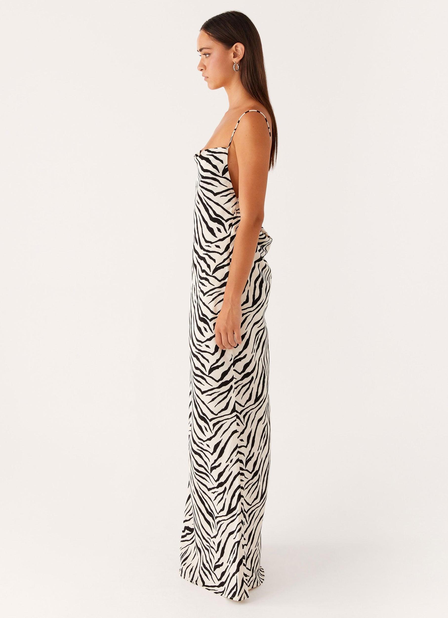 Gianni Cowl Maxi Dress - Zebra Product Image