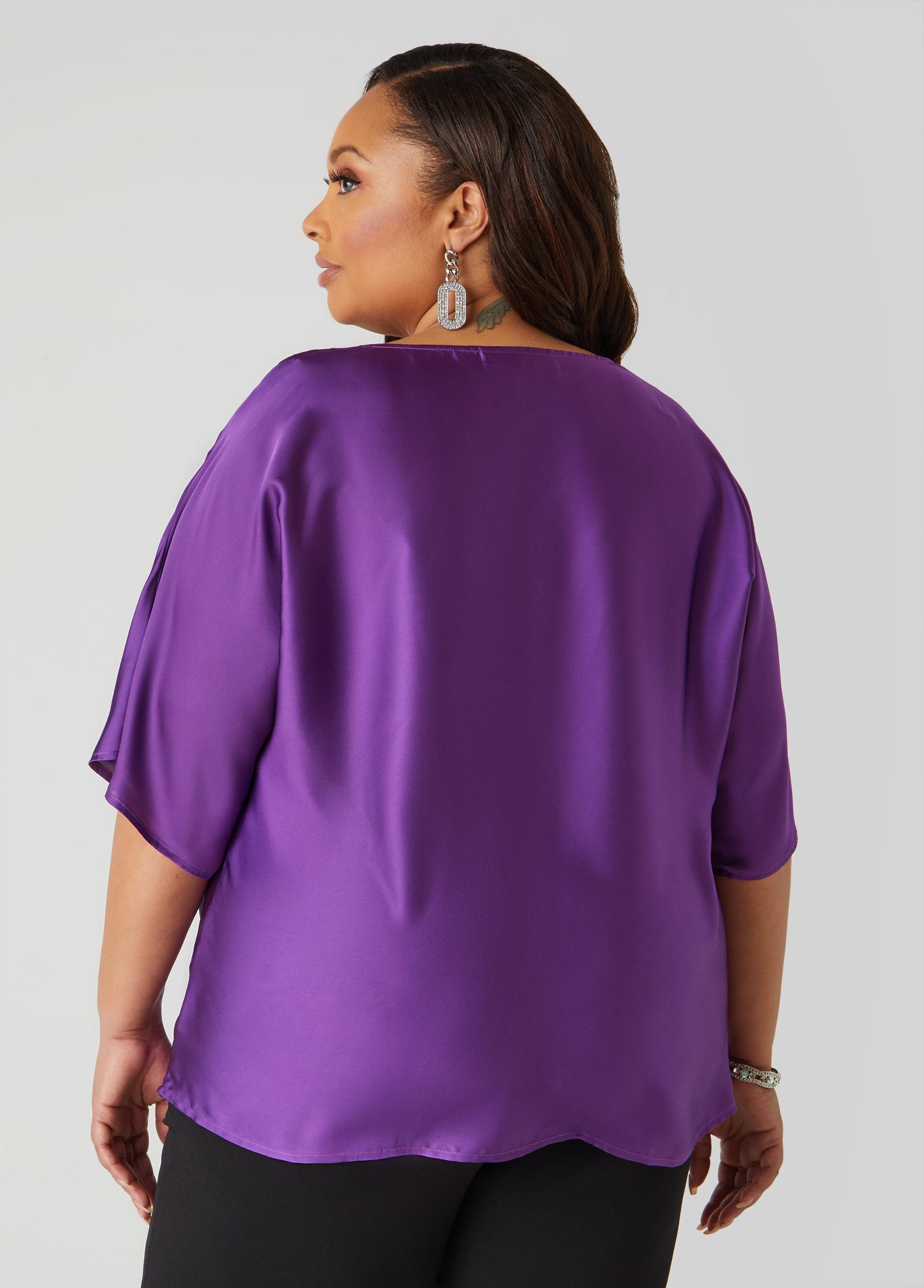 Satin Cowl Neck Blouse Product Image