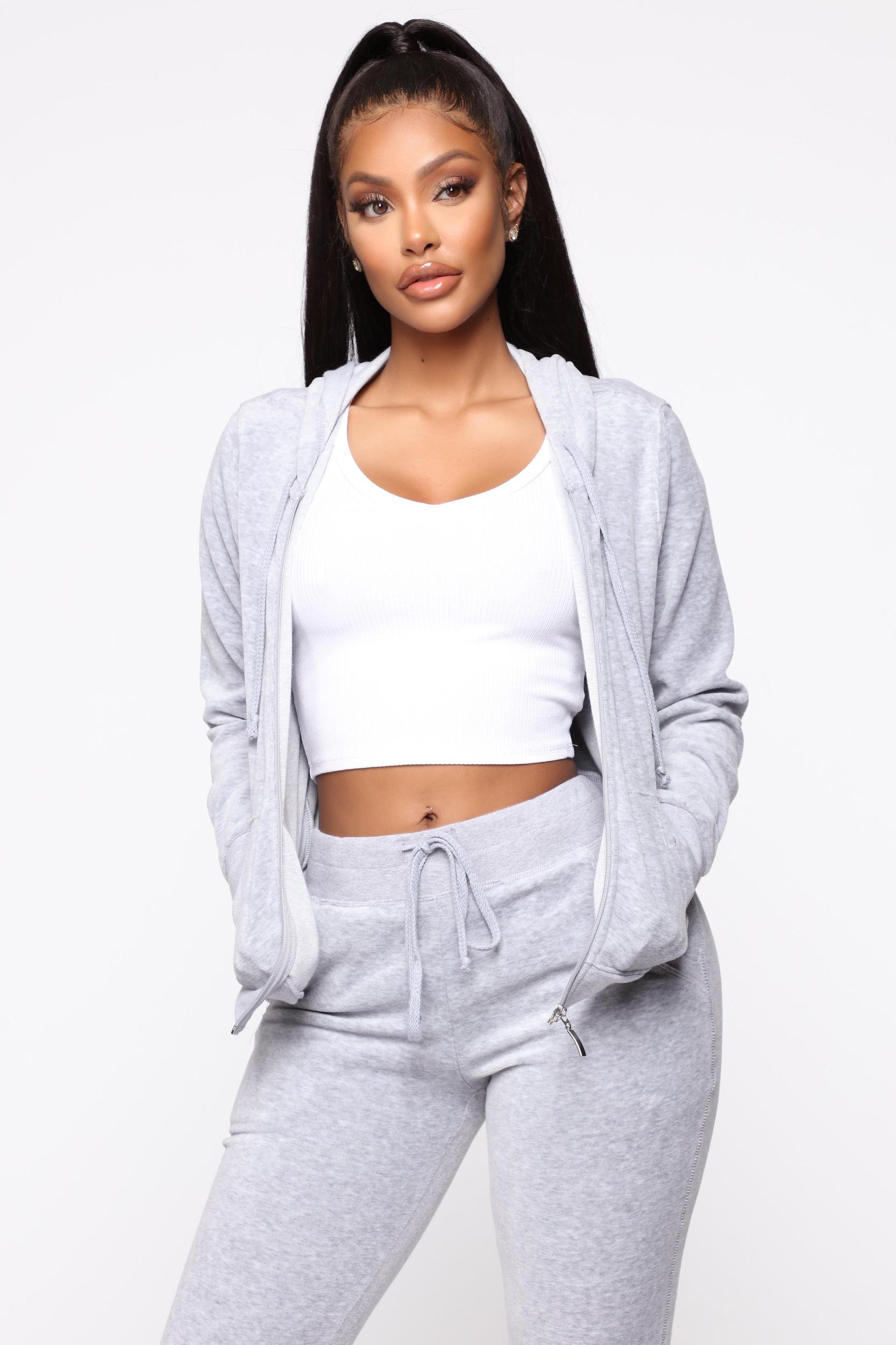 The Original Trendsetter Velour Set - Heather Grey Product Image