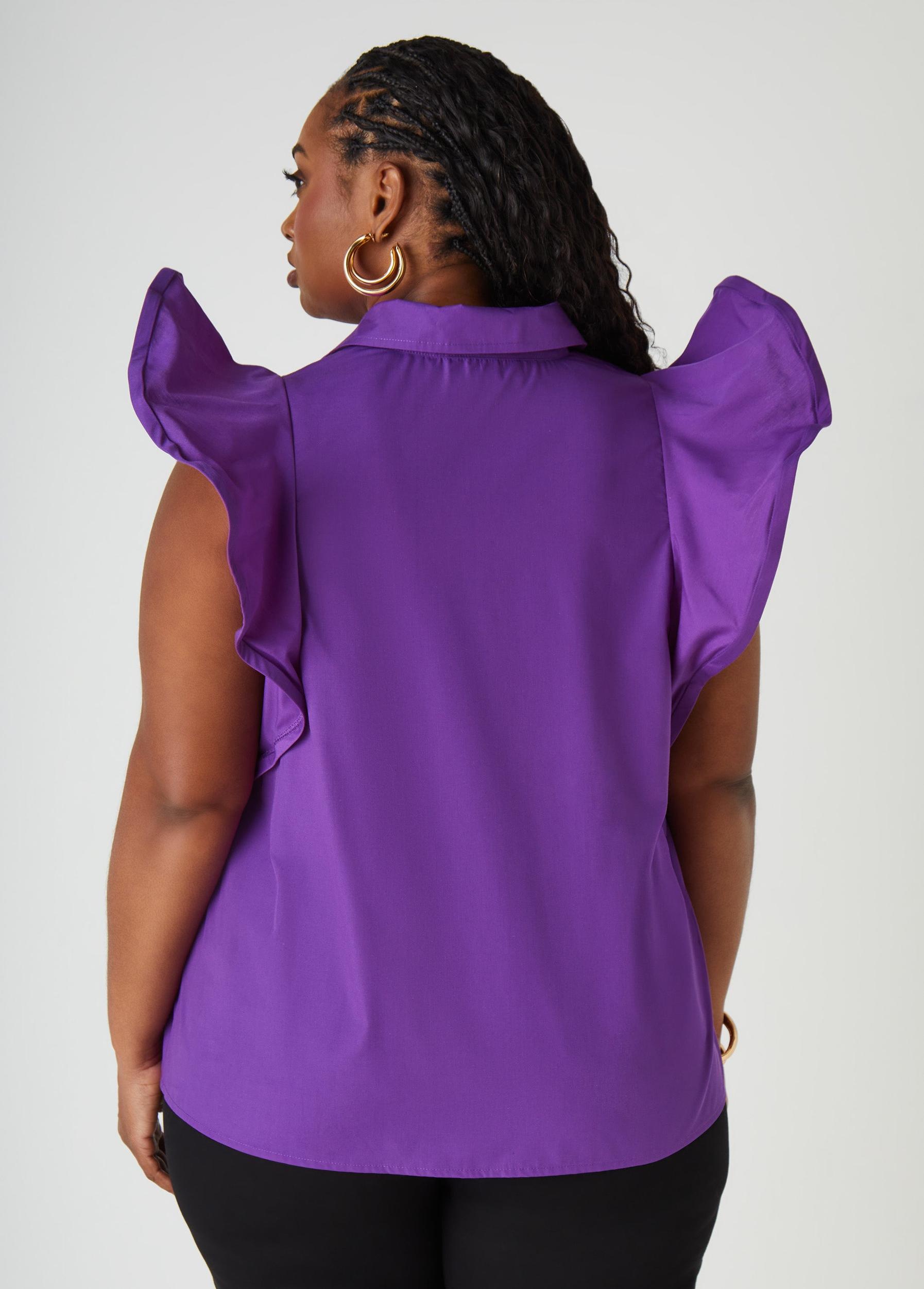 Ruffled Stretch Cotton Shirt Product Image