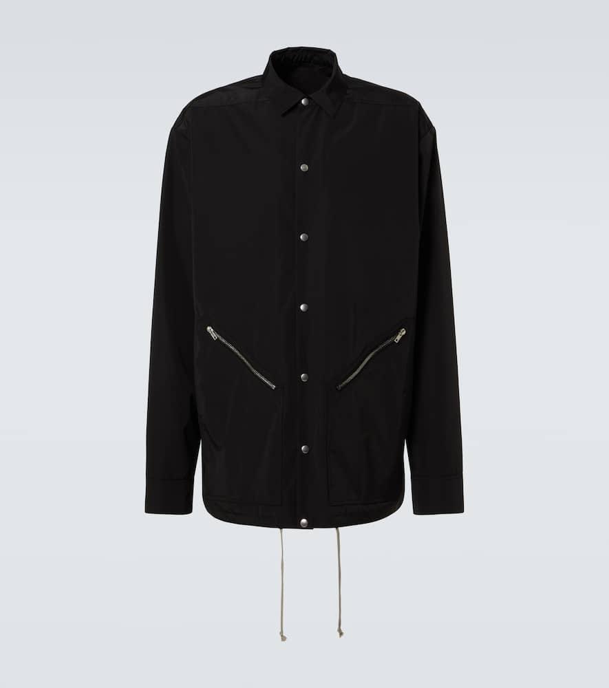 RICK OWENS Collar Point Sleeves Long Drawstring Zip In Black Product Image