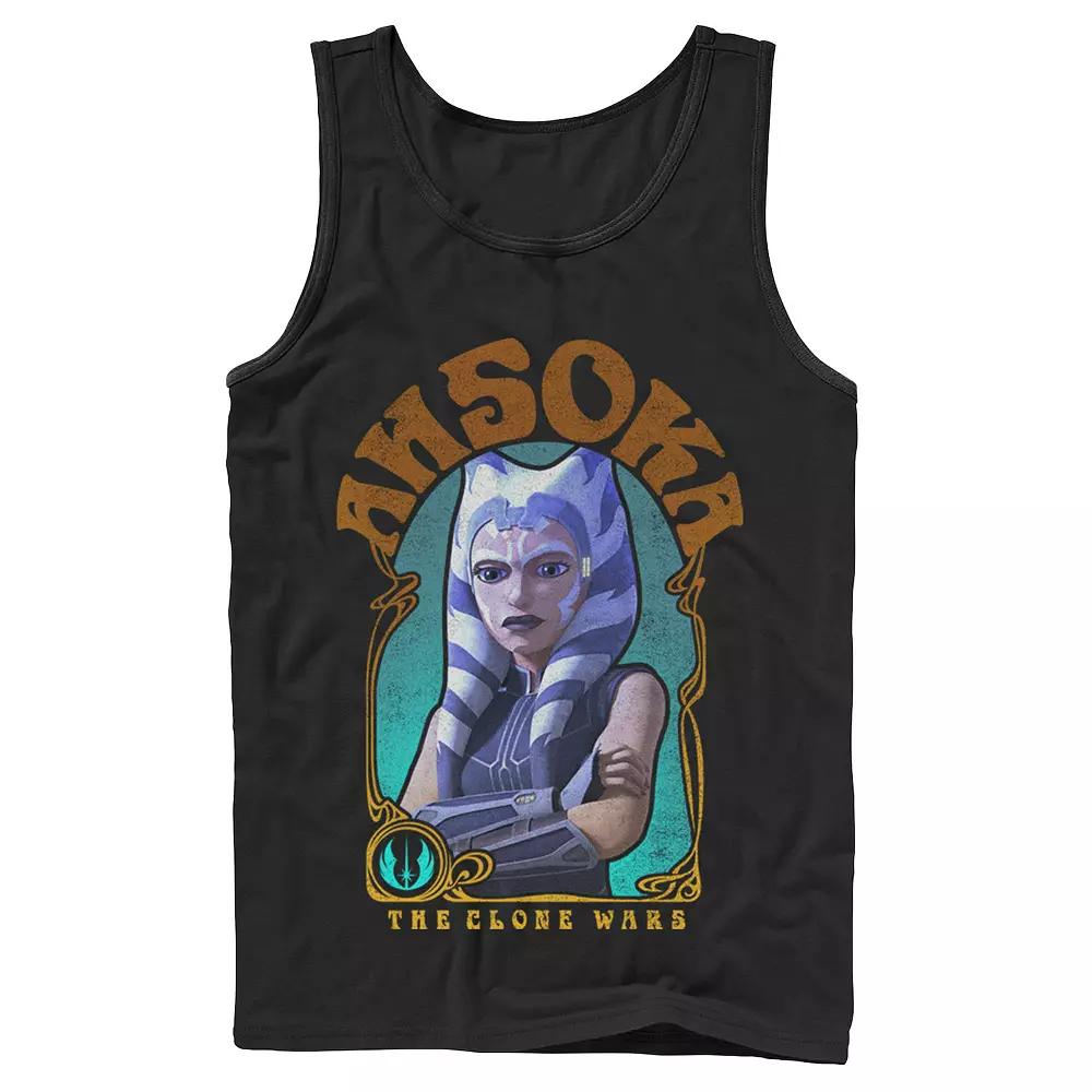 Men's Star Wars: The Clone Wars Ahsoka Portrait Tank Top, Size: Large 30, Black Product Image