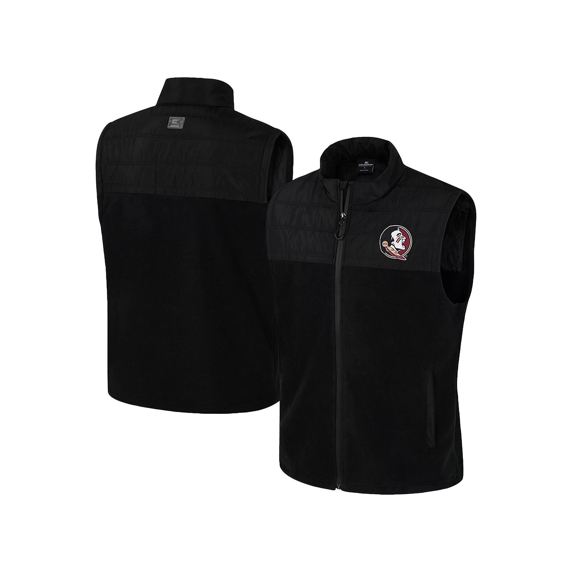 Men's Colosseum  Black Oklahoma Sooners Block The Sun Full-Zip Vest, Size: Medium Product Image