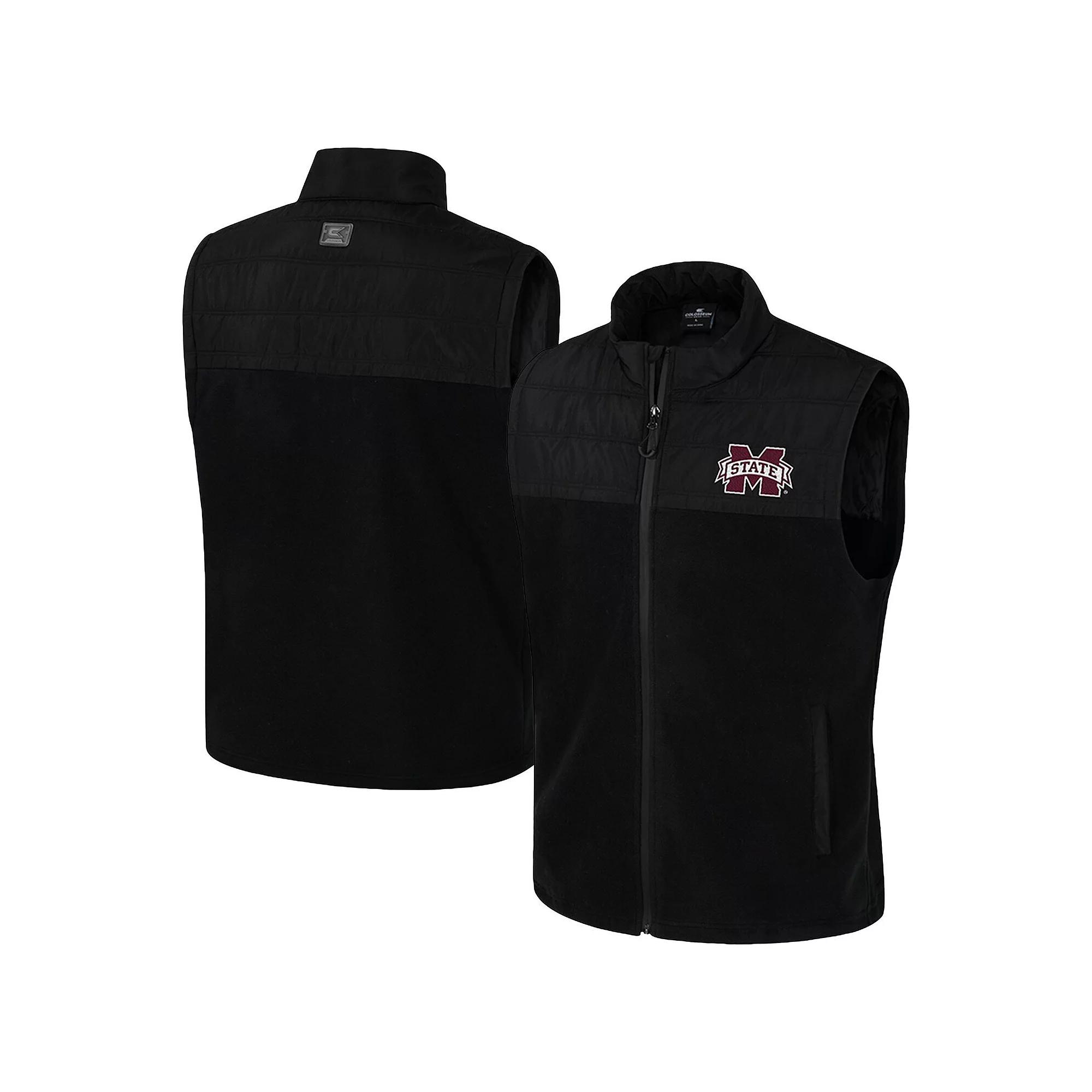 Men's Colosseum Black Mississippi State Bulldogs Block The Sun Full-Zip Vest,  Product Image