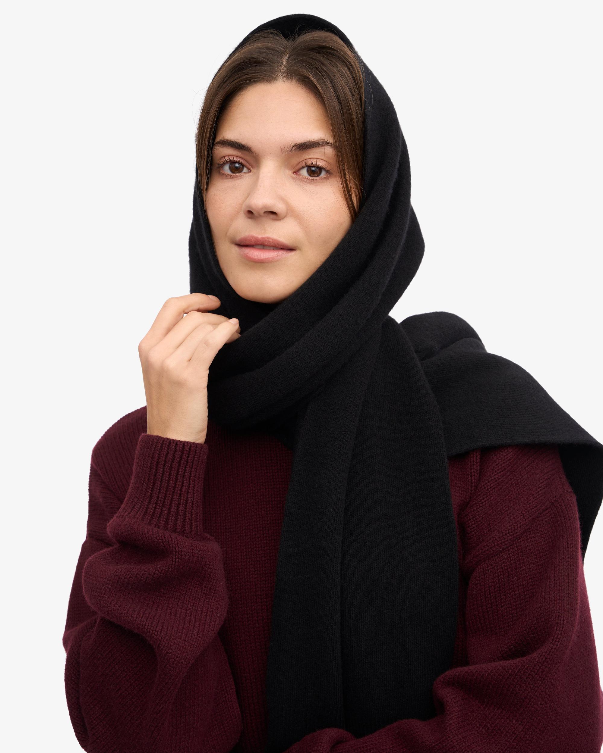 Merino Wool Scarf - Deep Black Product Image