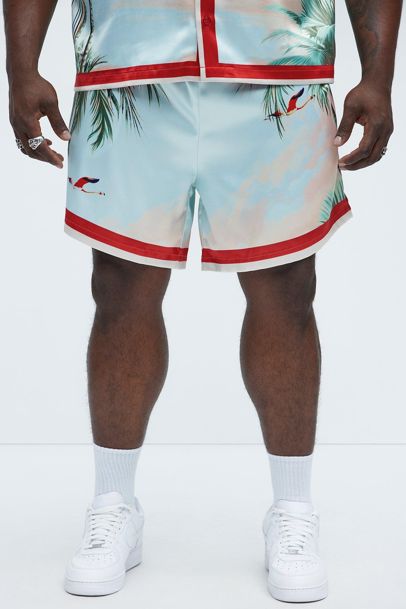 Flamingo And Palm Resort Shorts - Multi Color Product Image