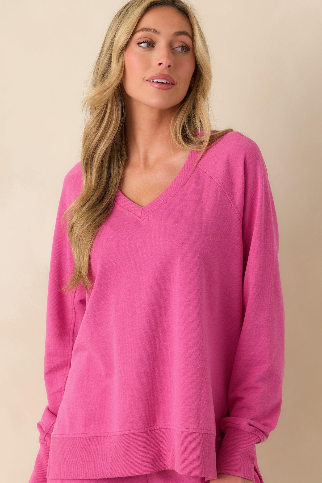 Z Supply Pink Cotton Modern V-Neck Weekender Product Image