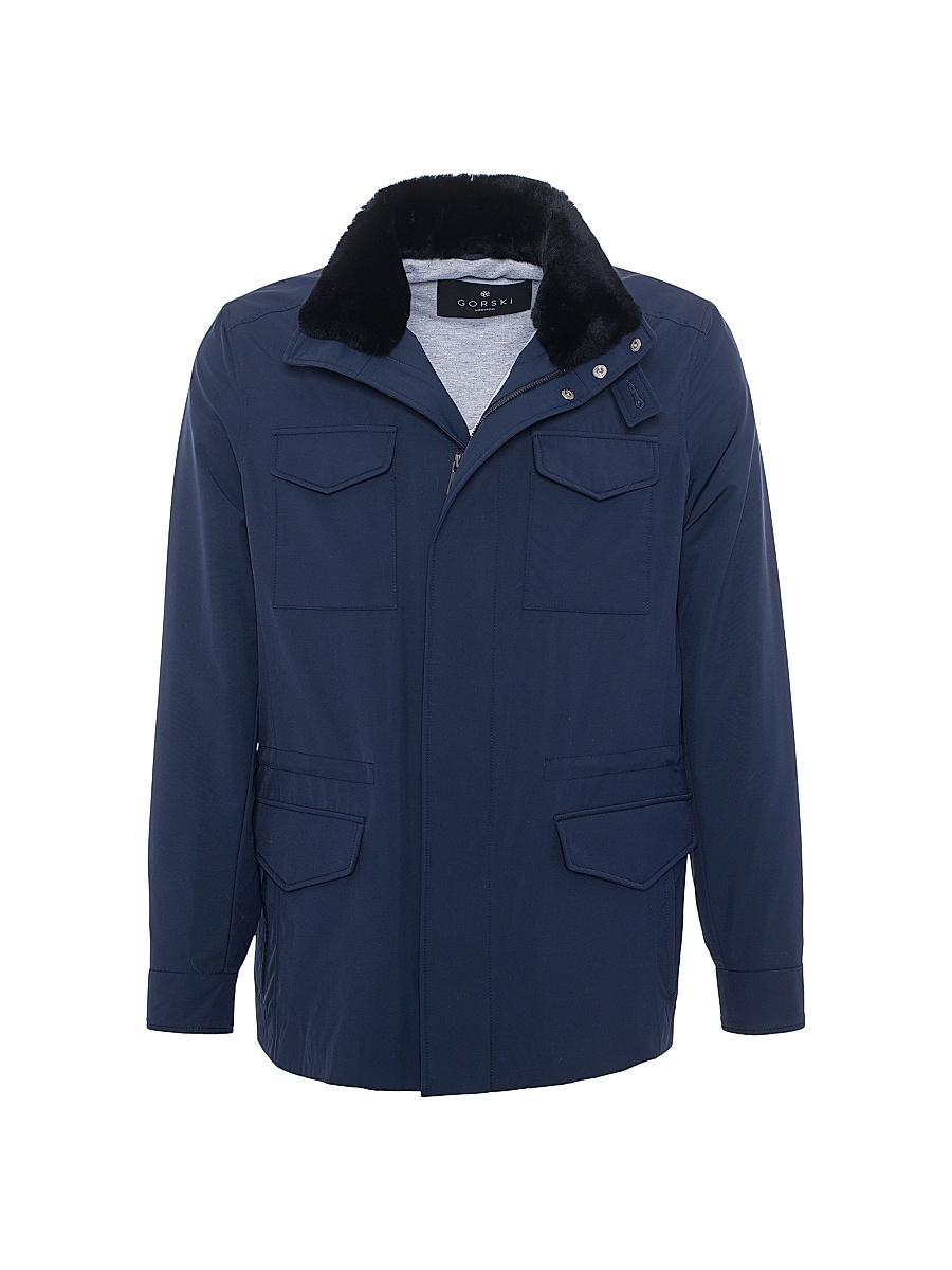 Mens Storm System Lined Jacket with Shearling Lamb Collar Product Image