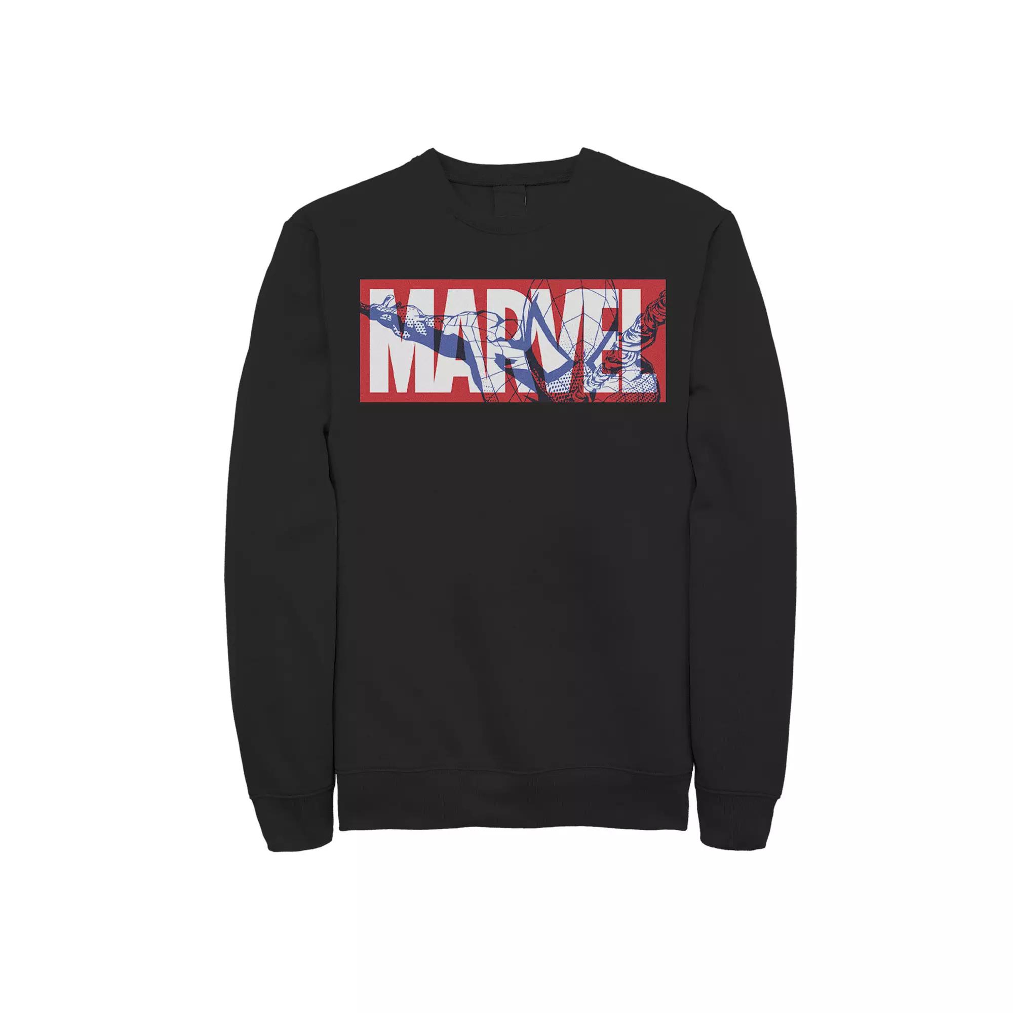 Men's Marvel Classic Logo Spider-Man Fill Sweatshirt, Size: Medium, Black Product Image