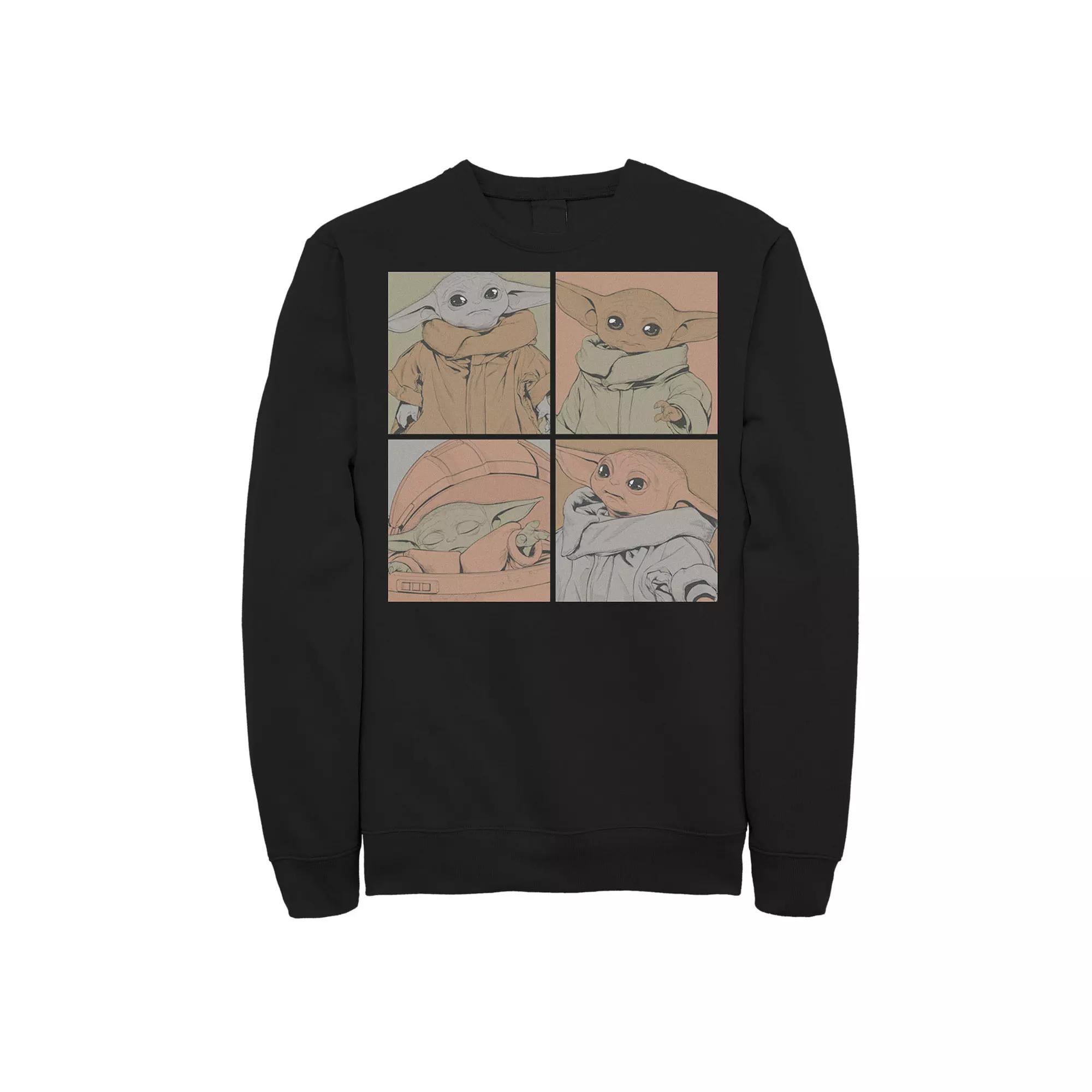 Men's The Mandalorian The Child Aka Baby Yoda Box Up Sweatshirt, Size: XL, Black Product Image