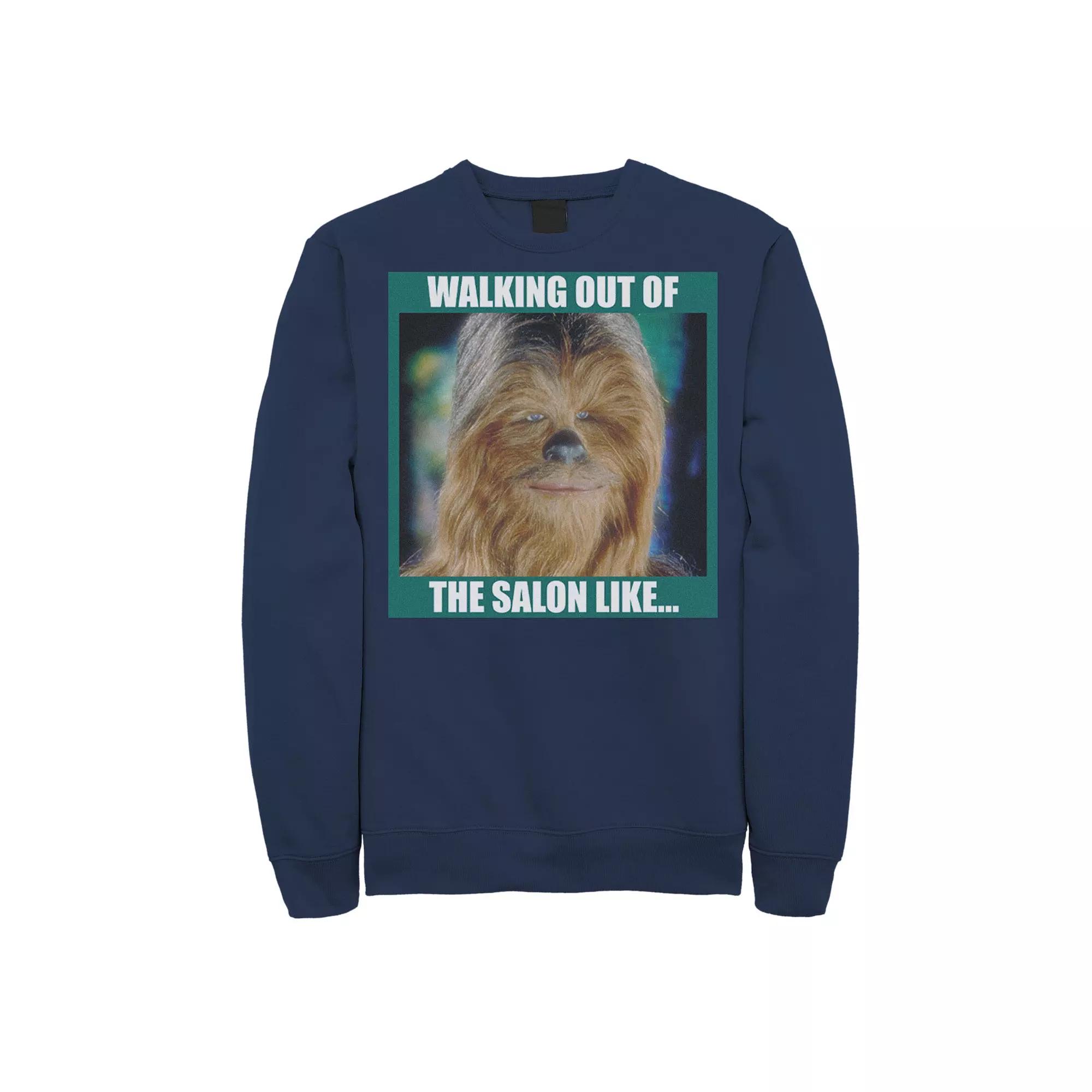 Men's Star Wars Chewbacca Walking Out Of The Salon Like Sweatshirt,  Product Image