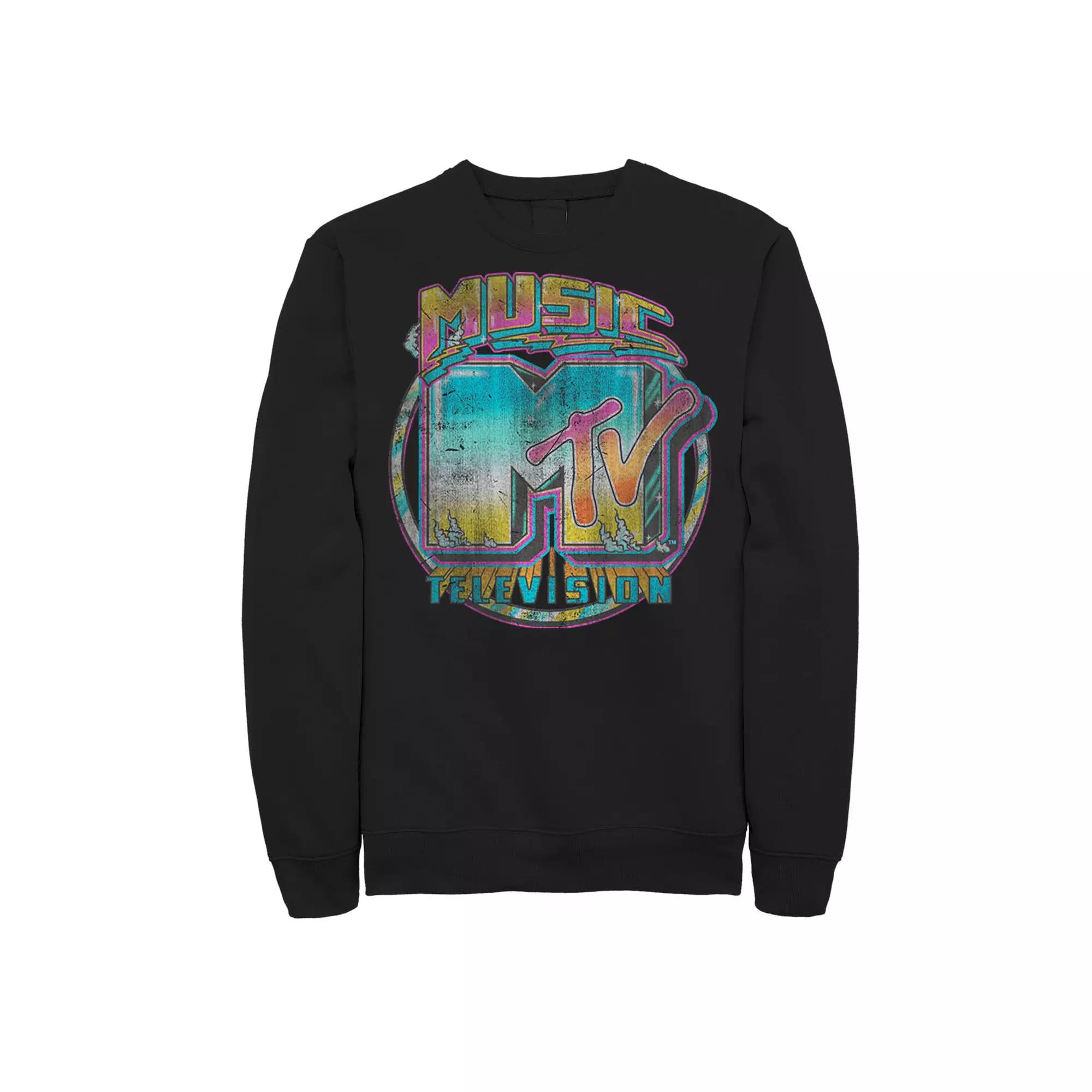 Men's MTV Logo Graffiti Vintage Sweatshirt,  Product Image
