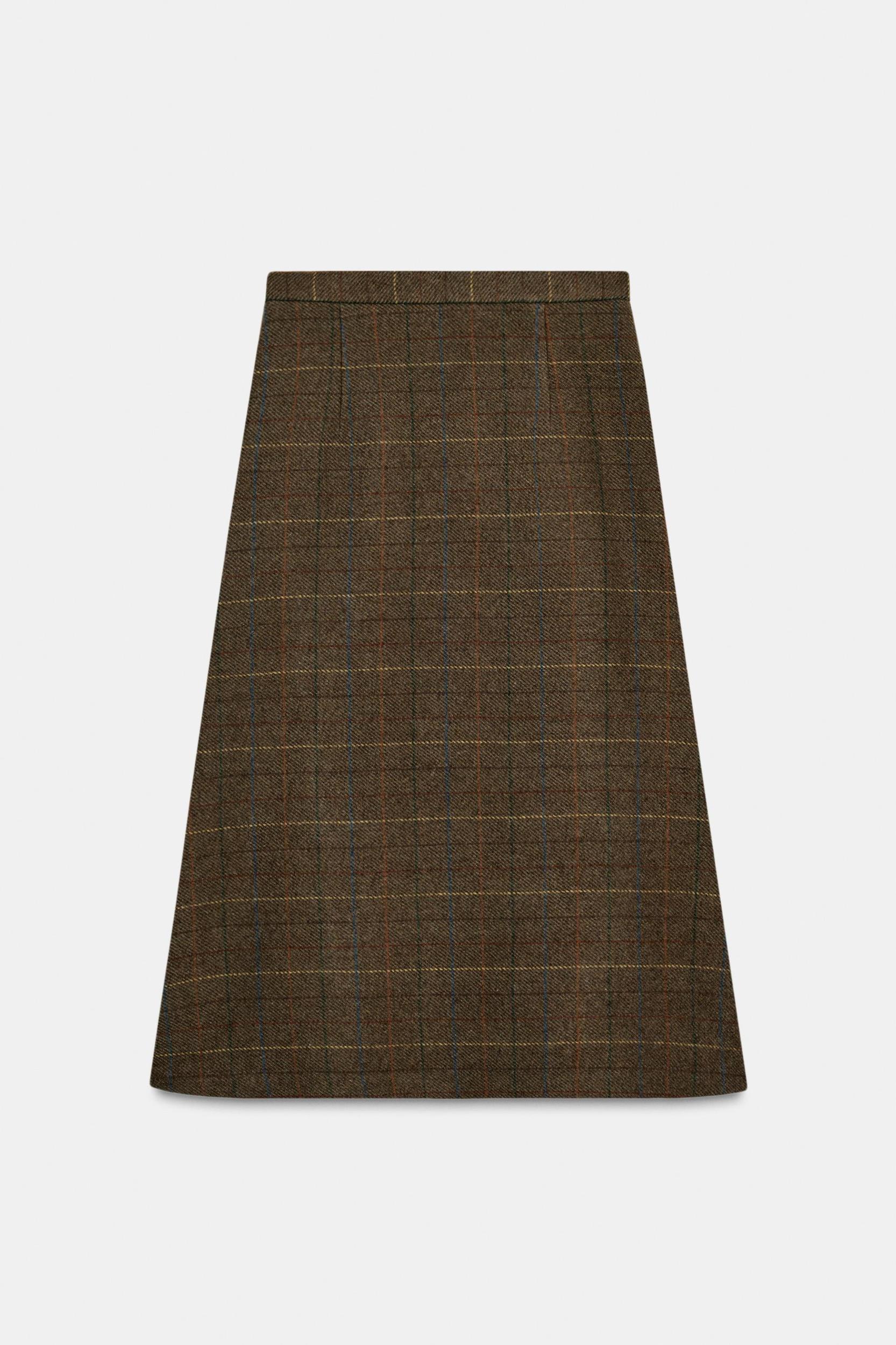 PLAID WOOL SKIRT ZW COLLECTION Product Image
