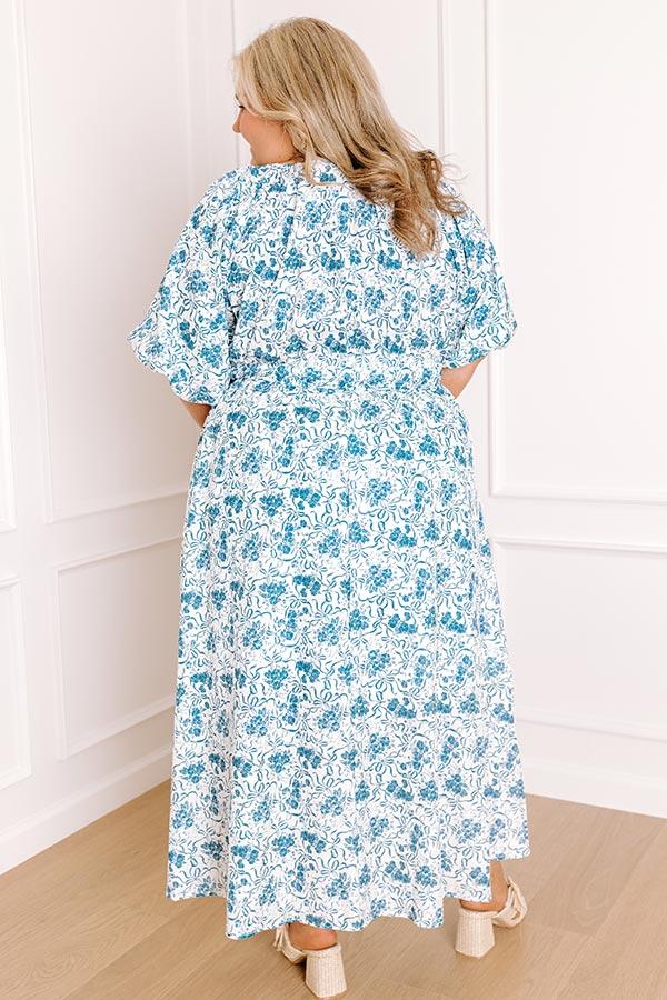 Vintage Garden Floral Maxi Dress Curves Product Image