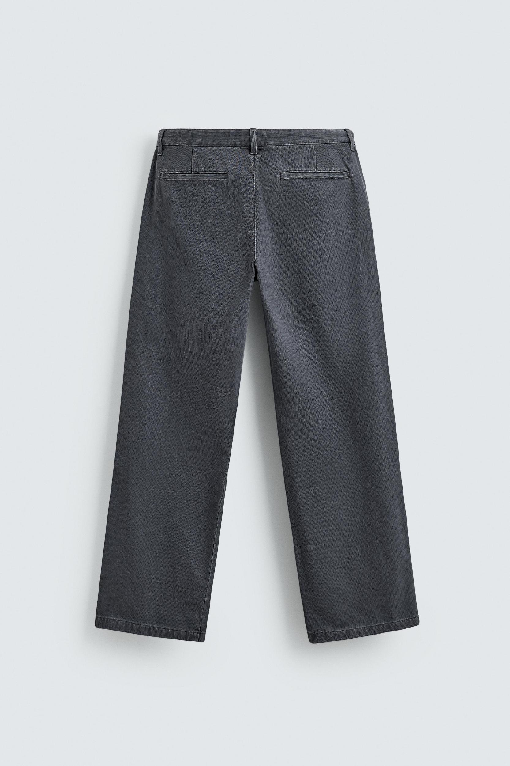 WASHED COTTON TEXTURED PANTS Product Image