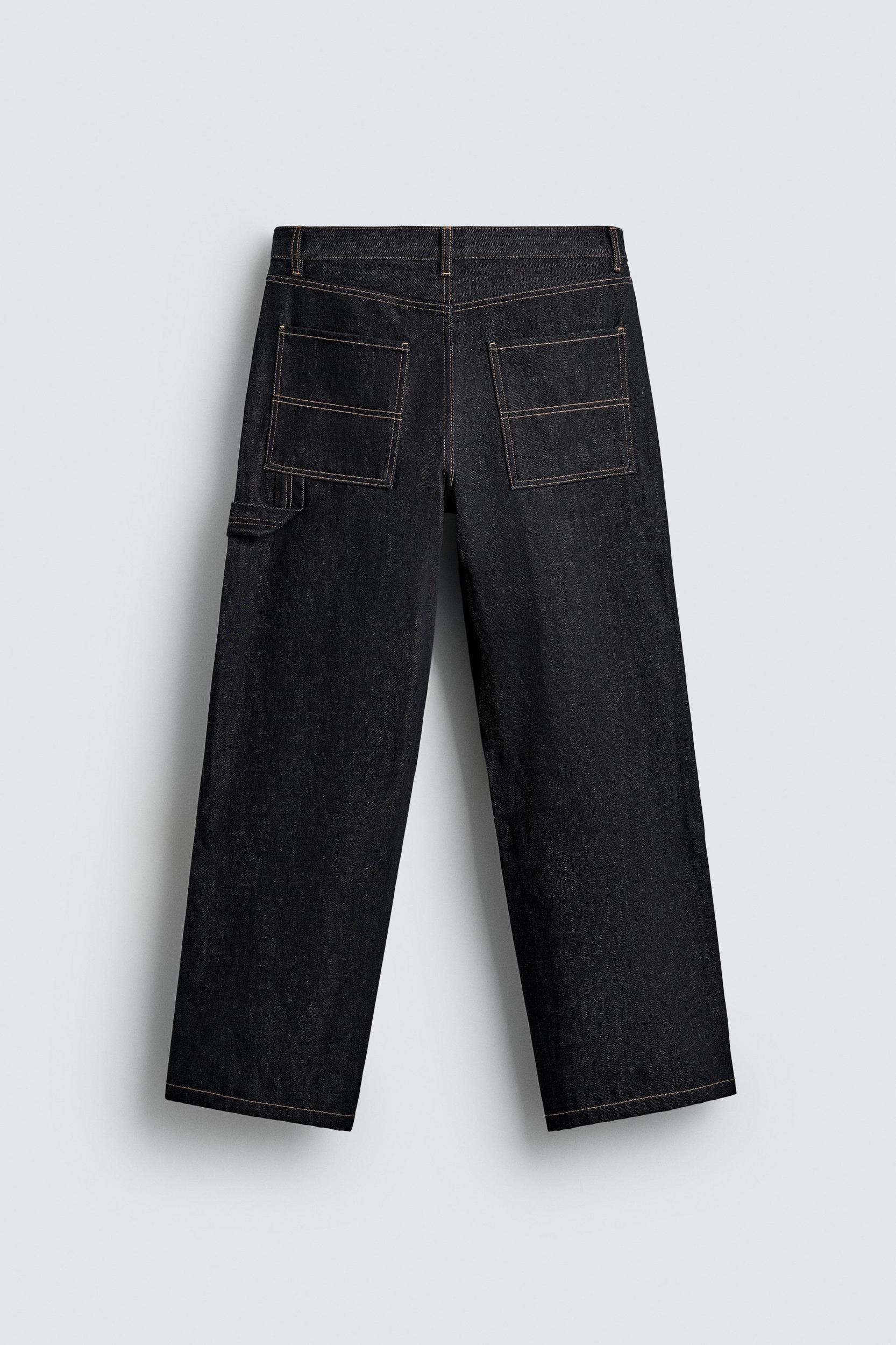 BAGGY FIT CARPENTER JEANS WITH TOPSTITCHING Product Image