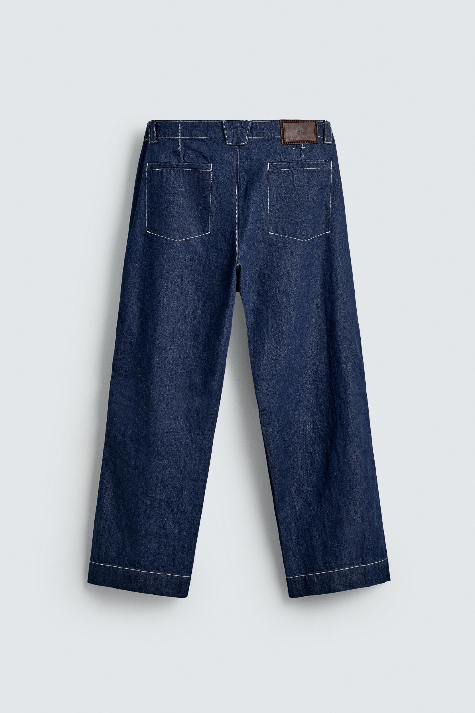 EMBROIDERED BAND DETAIL JEANS Product Image