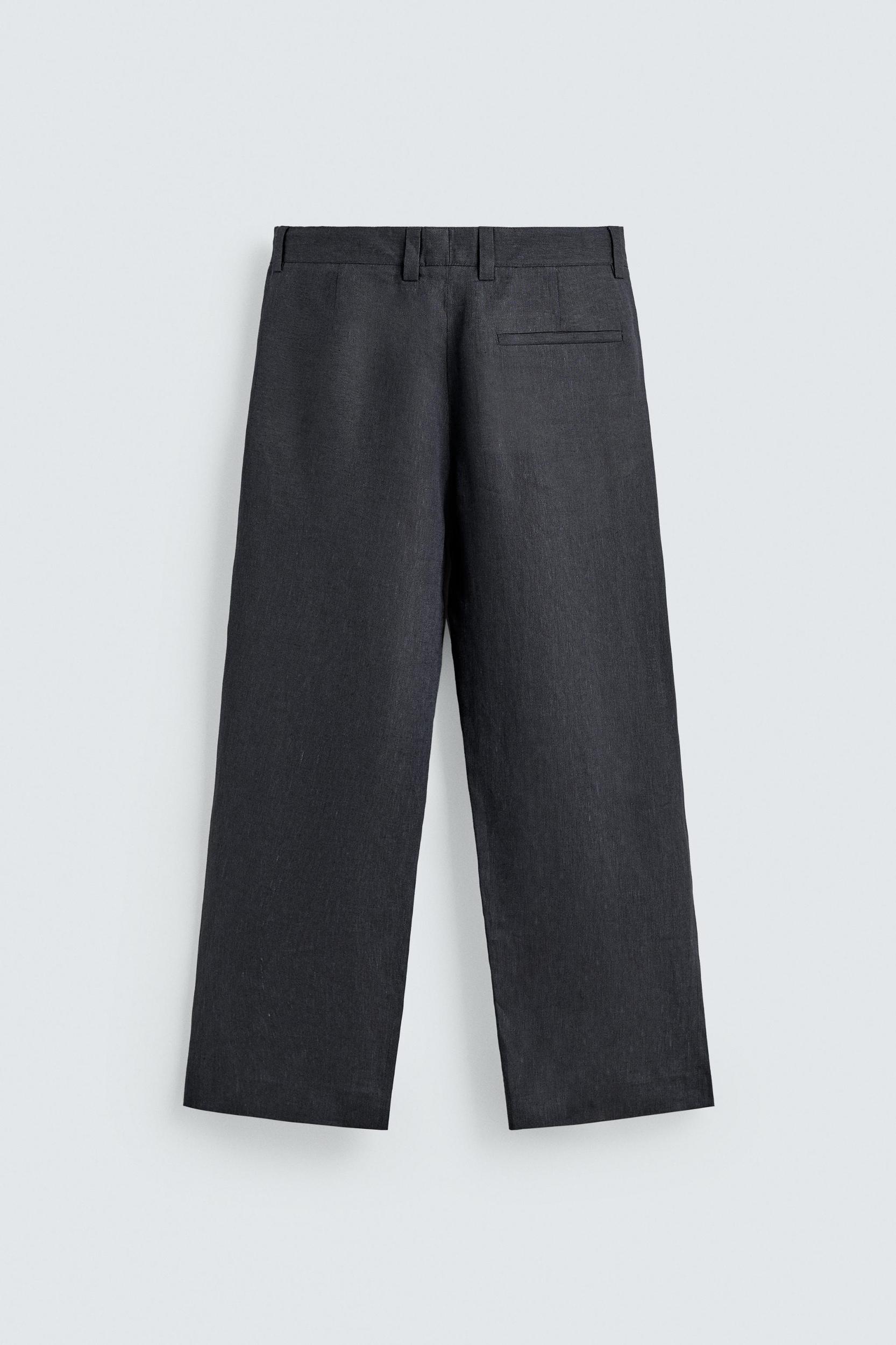 100% LINEN PLEATED PANTS Product Image