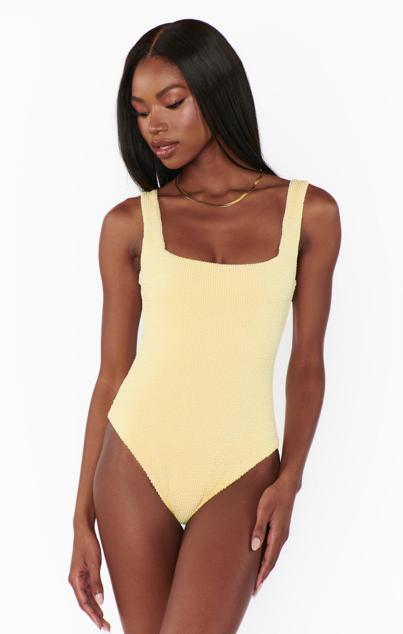 The Scrunch One Piece ~ Butter Yellow Scrunch Product Image