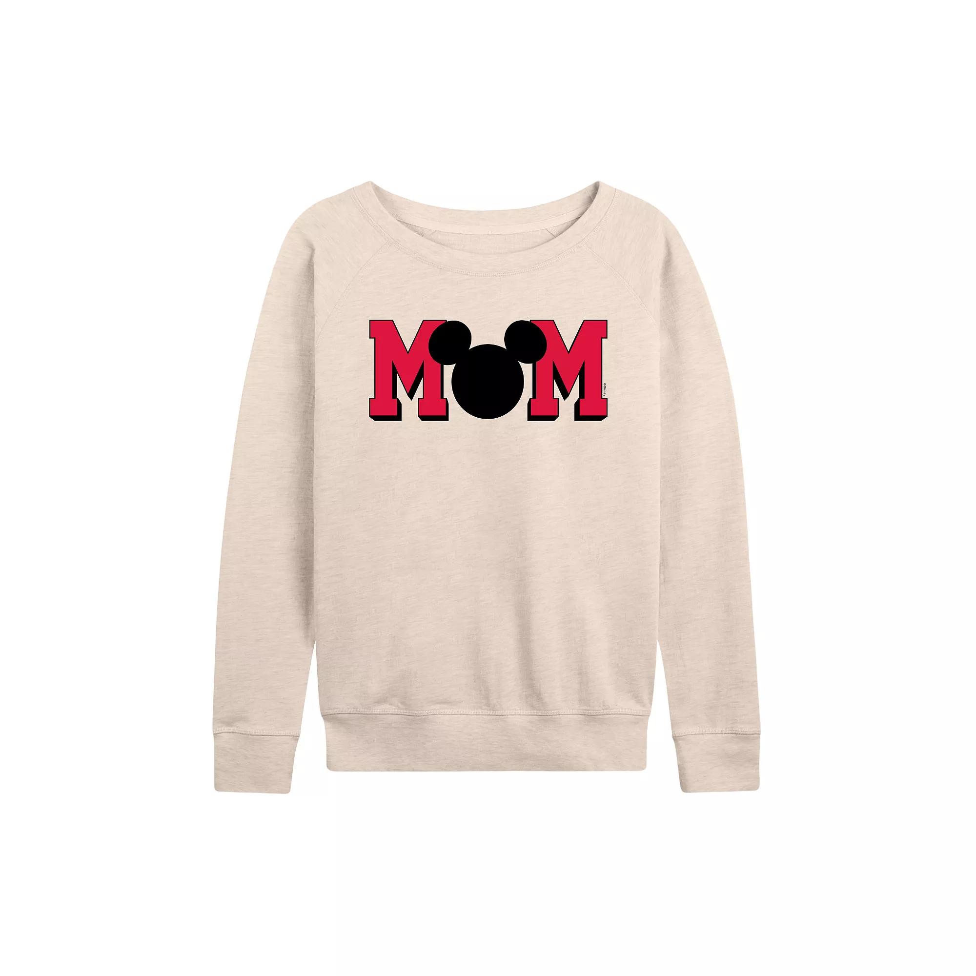 Disney's Mickey Mouse Women's Mom French Terry Long Sleeve Tee,  Product Image