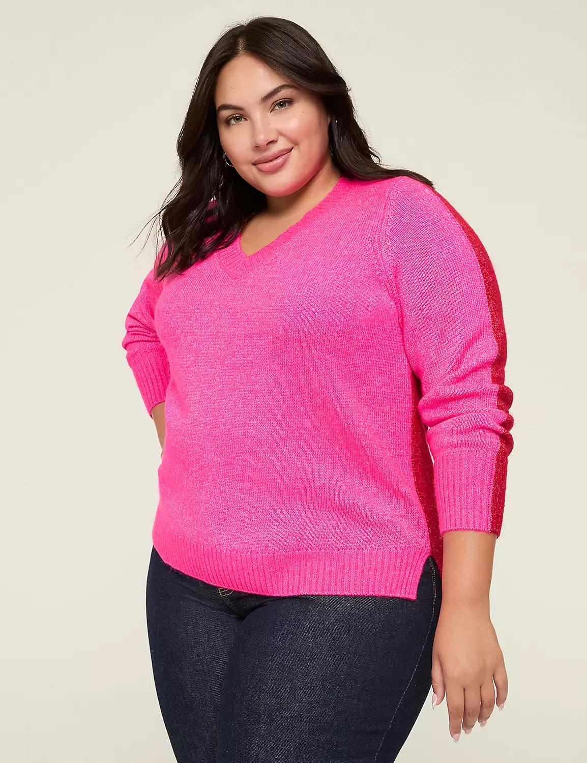 V-Neck Colorblock Sweater Product Image