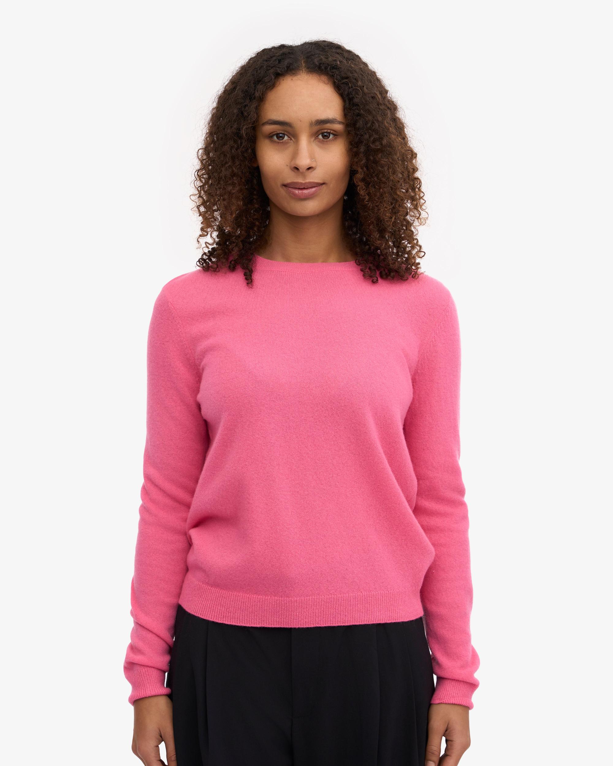 Women Light Merino Wool Crew - Bubblegum Pink Product Image