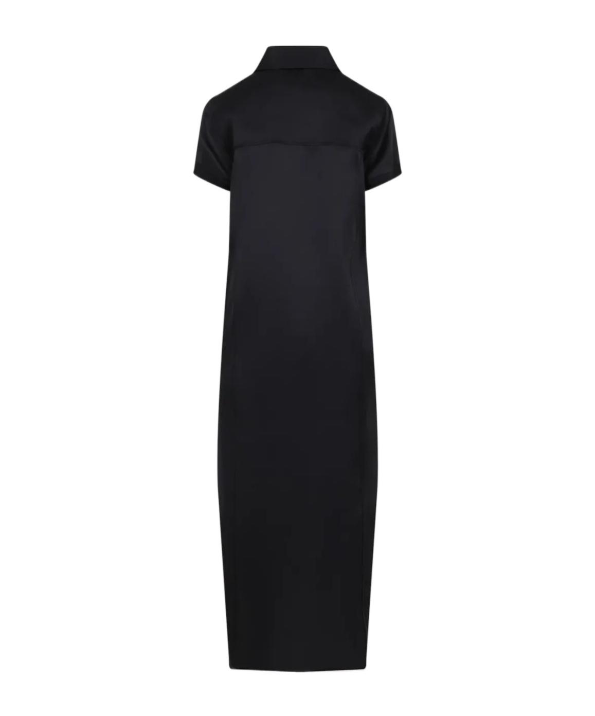 KHAITE Effy Silk And Cotton-blend Organza Midi Shirt Dress In Black Product Image