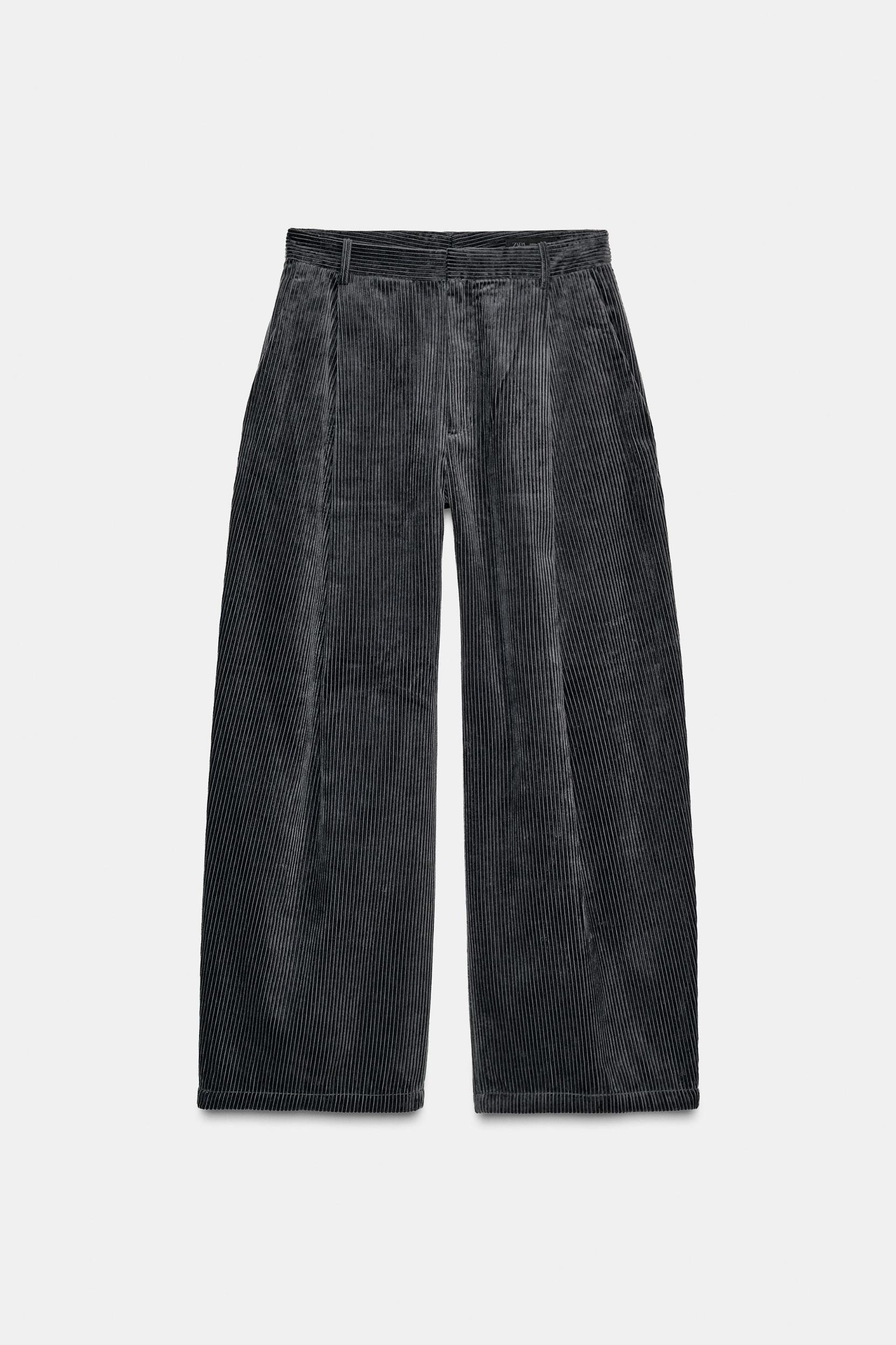 CORDUROY PLEATED PANTS ZW COLLECTION Product Image