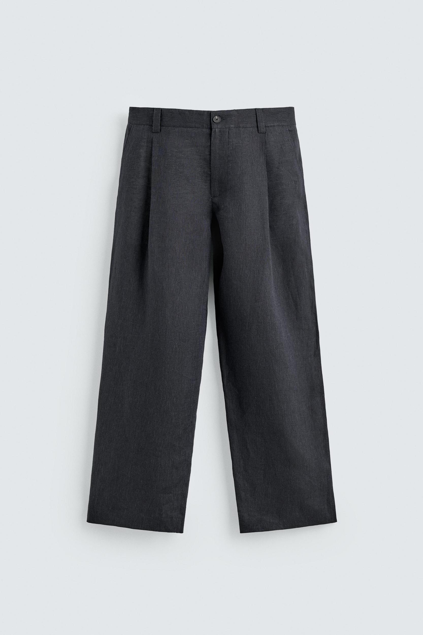 100% LINEN PLEATED PANTS Product Image