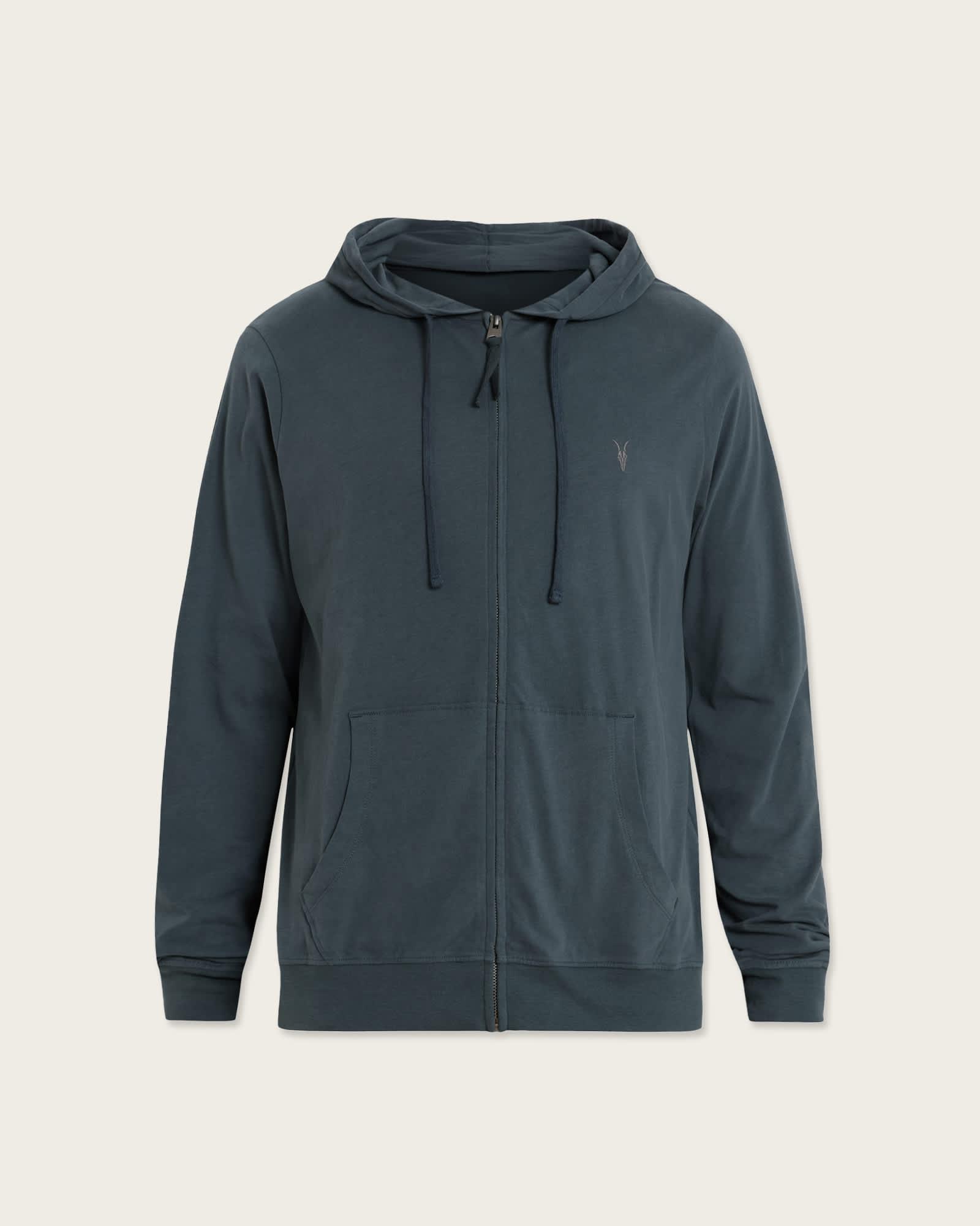 Brace Zip Up Ramskull Hoodie SUNIL BLUE | ALLSAINTS US Product Image